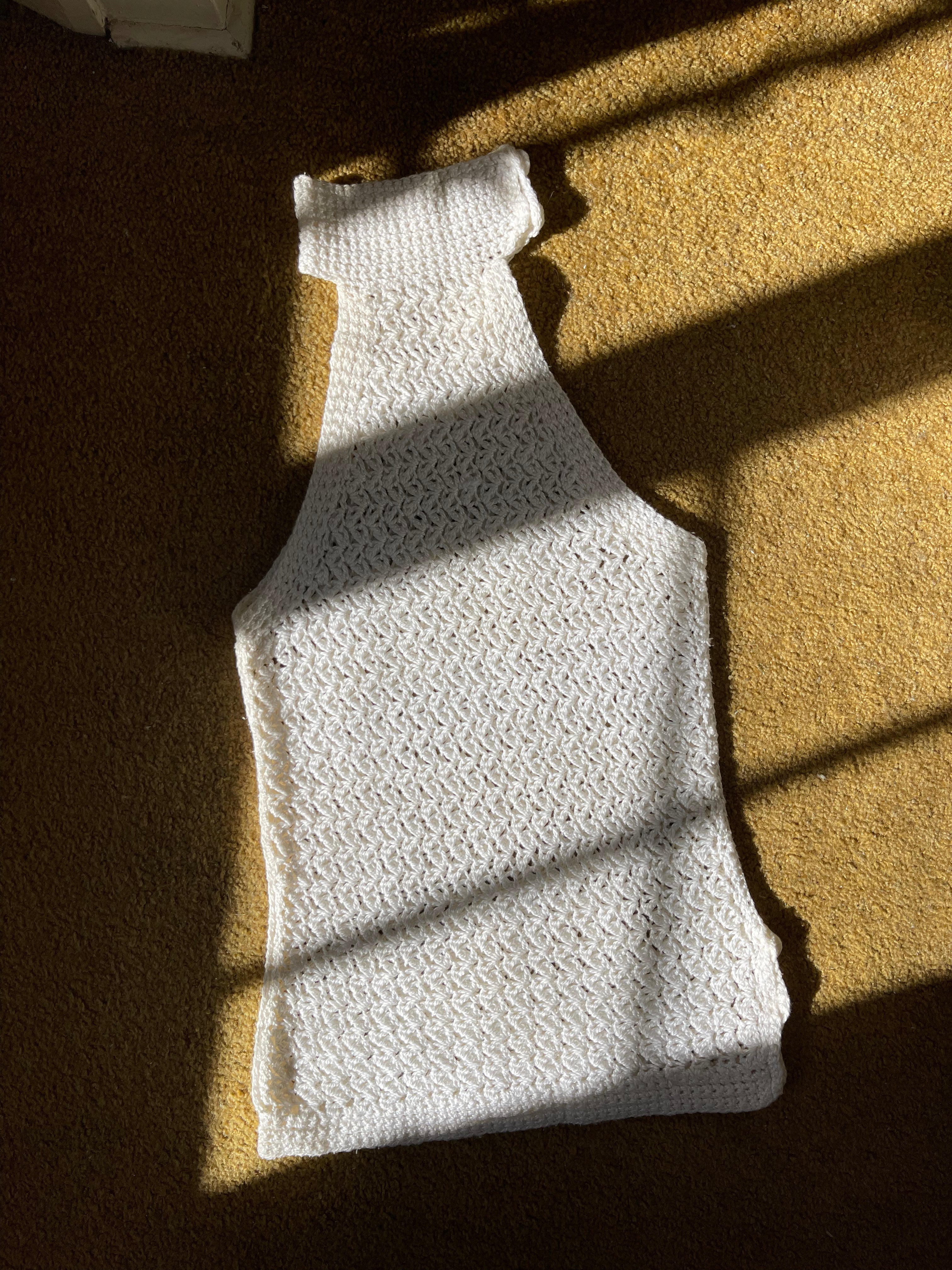 Vintage White Crochet Halter Neck Top