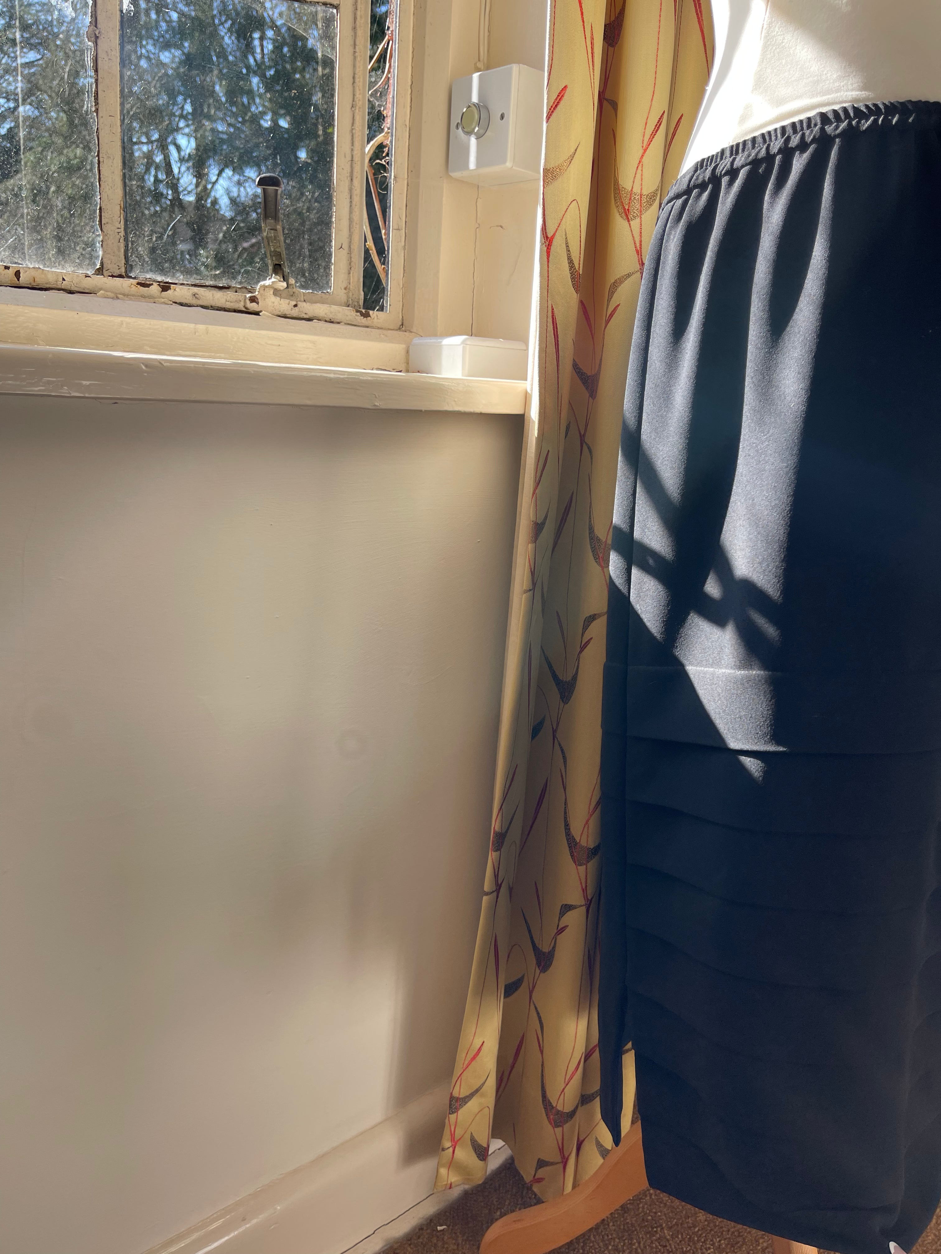 Vintage Black Pleated Skirt by Frank Usher