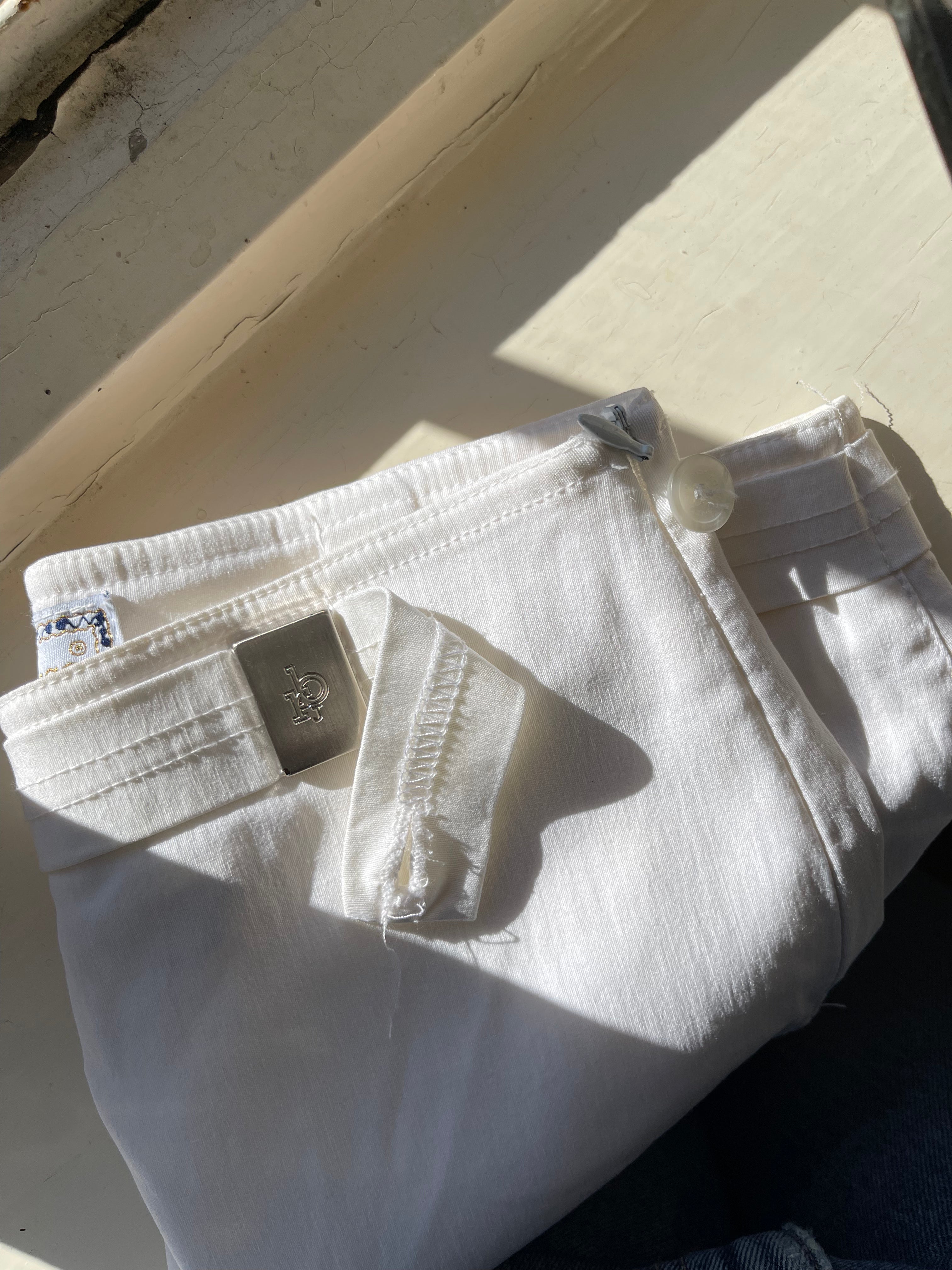 Vintage White Straight leg Trousers by Roccobarocco Jeans Italy