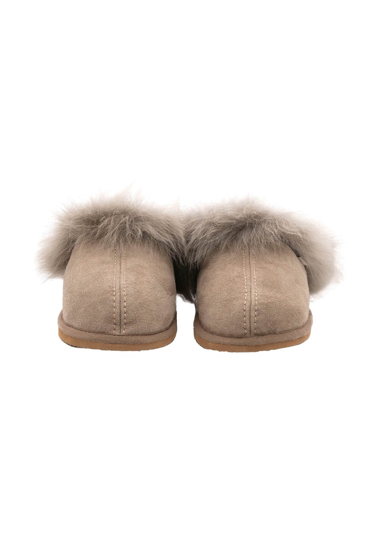 Evelina Sheepskin Slip On Slippers - Stone