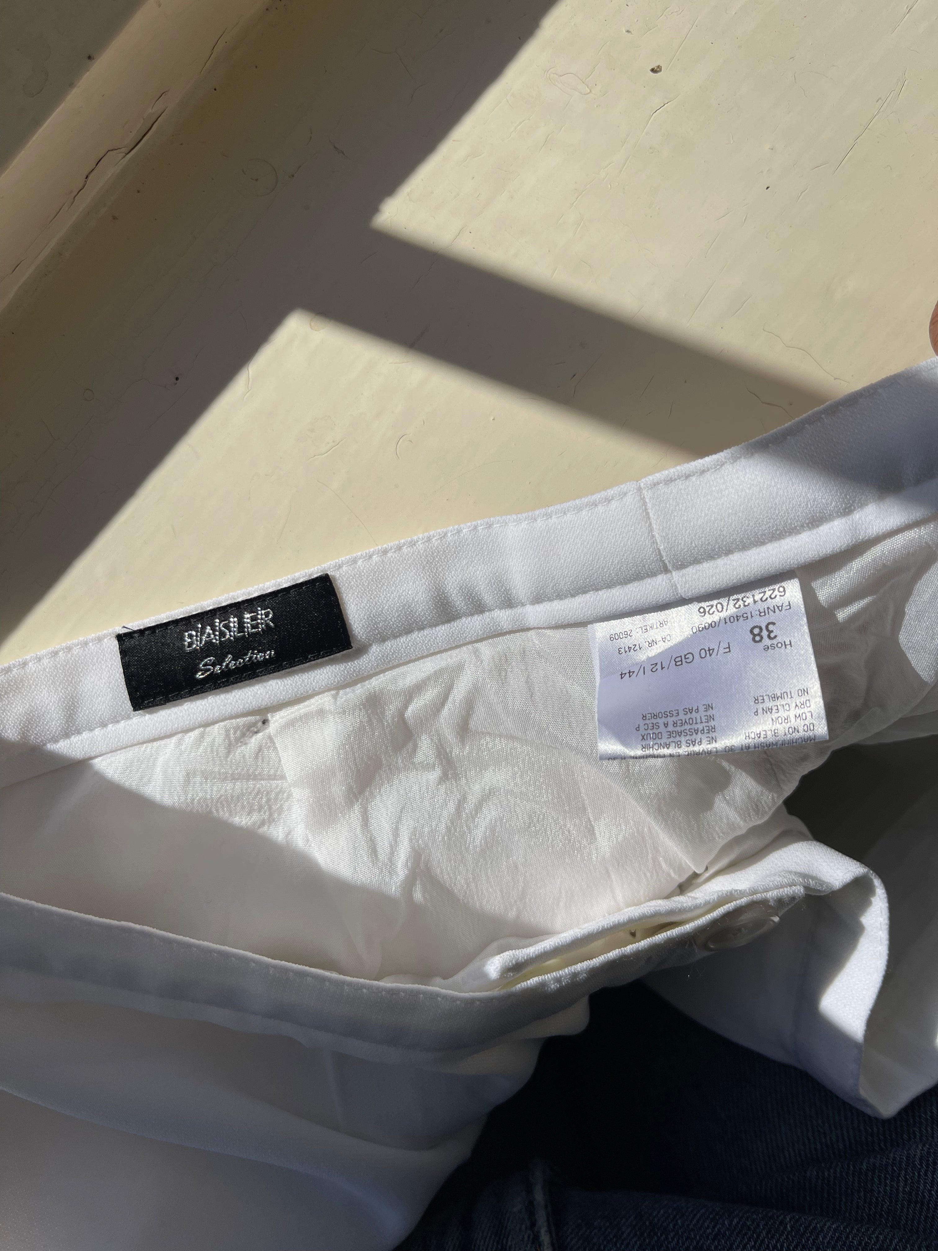 Vintage White Straight Leg Trousers by Basler Selection