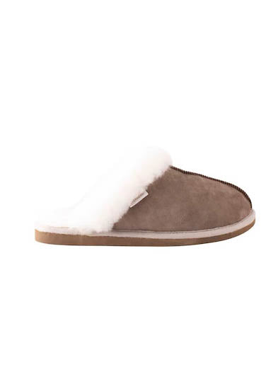 Jessica Sheepskin Slip On Slippers - Stone