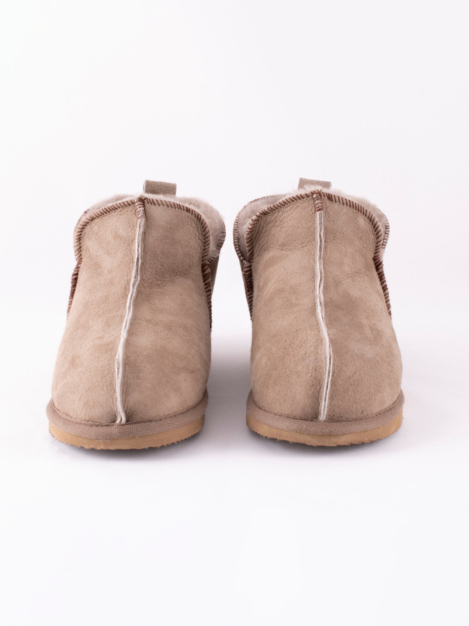 Annie Sheepskin Booties Slippers - Stone