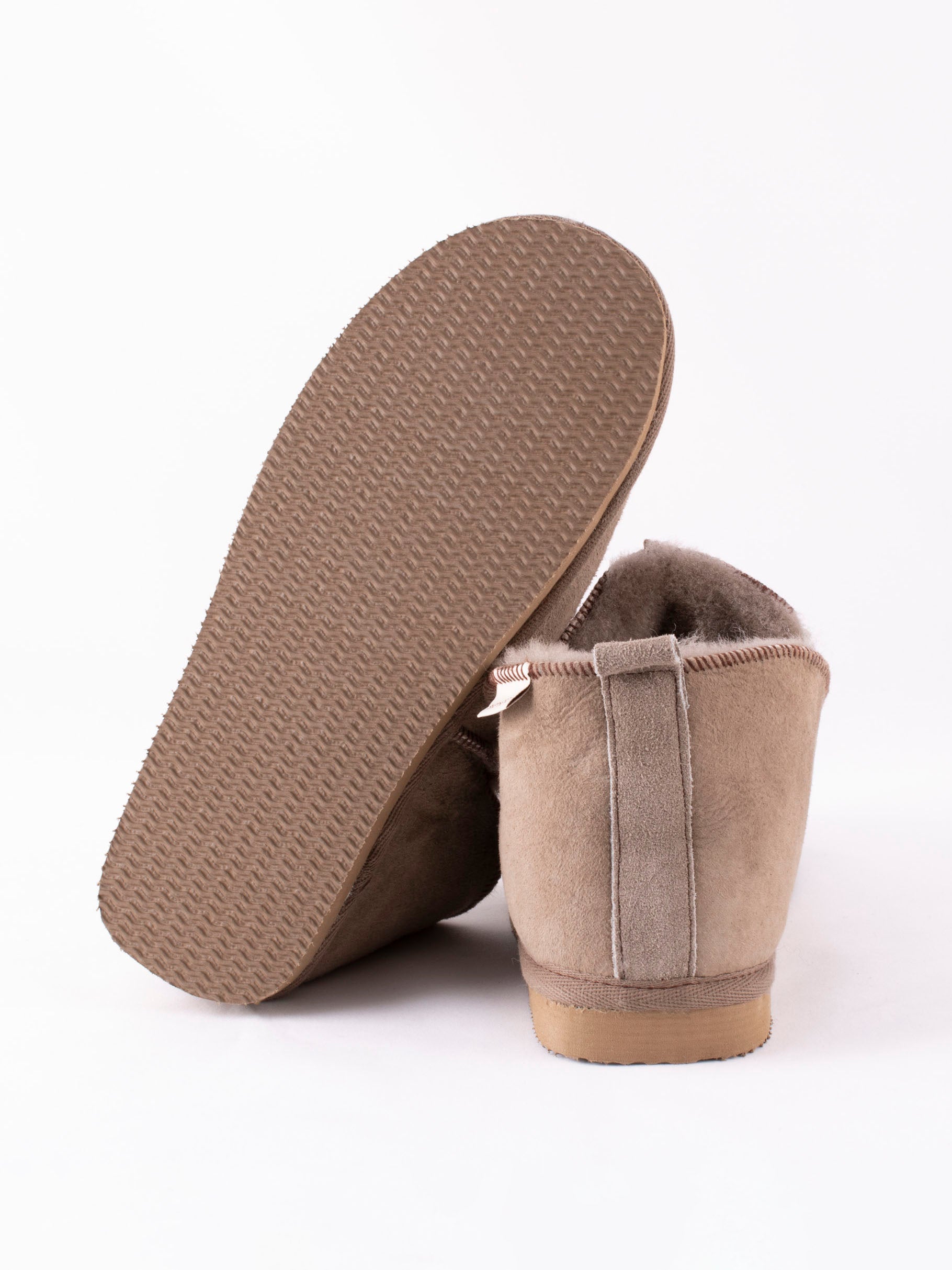 Annie Sheepskin Booties Slippers - Stone