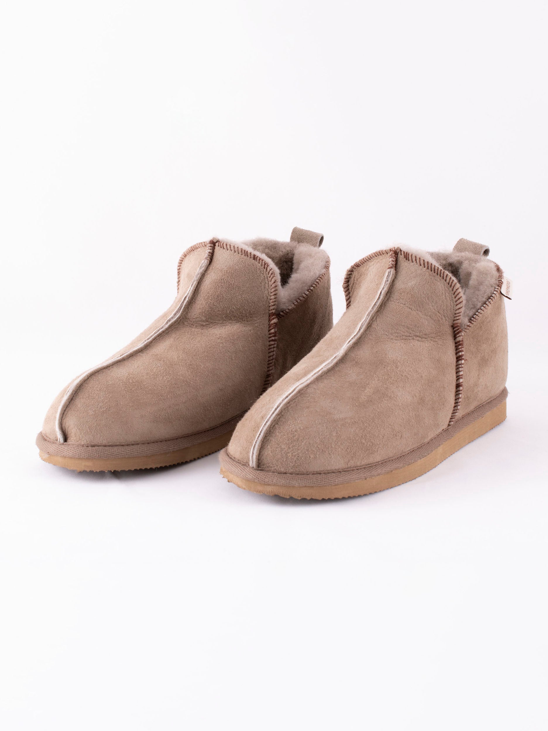 Annie Sheepskin Booties Slippers - Stone