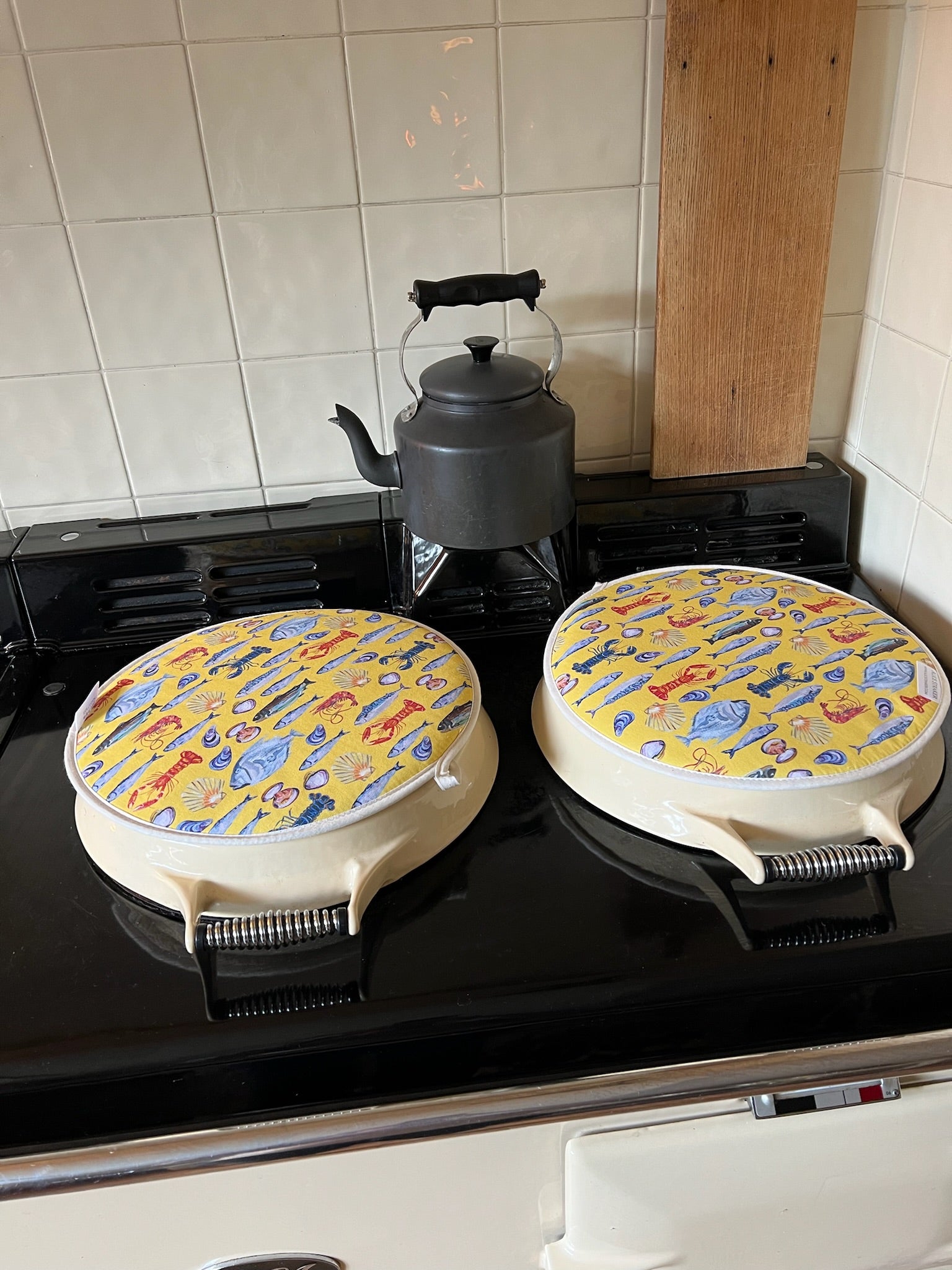 Yellow Fish Aga Covers