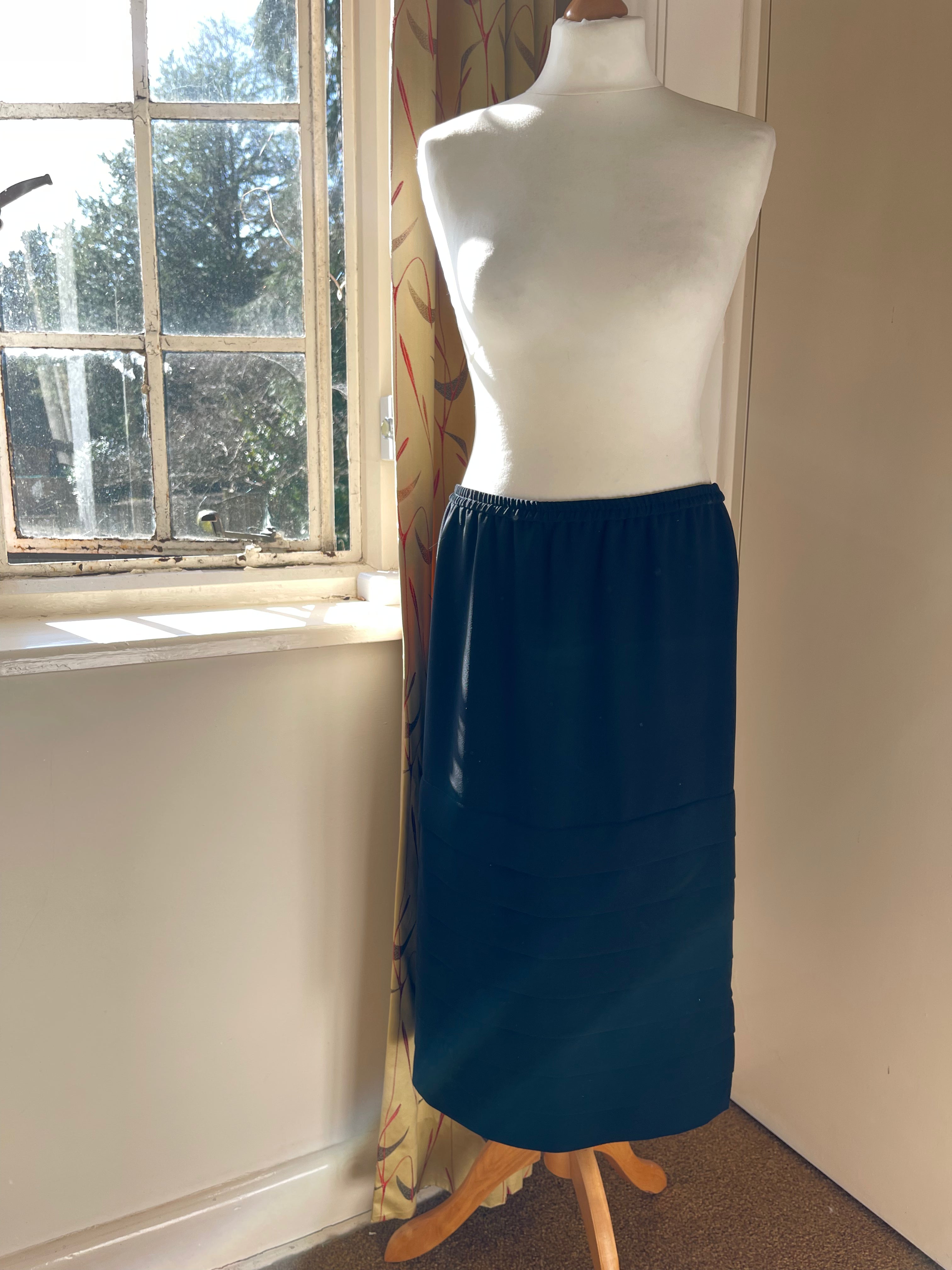 Vintage Black Pleated Skirt by Frank Usher