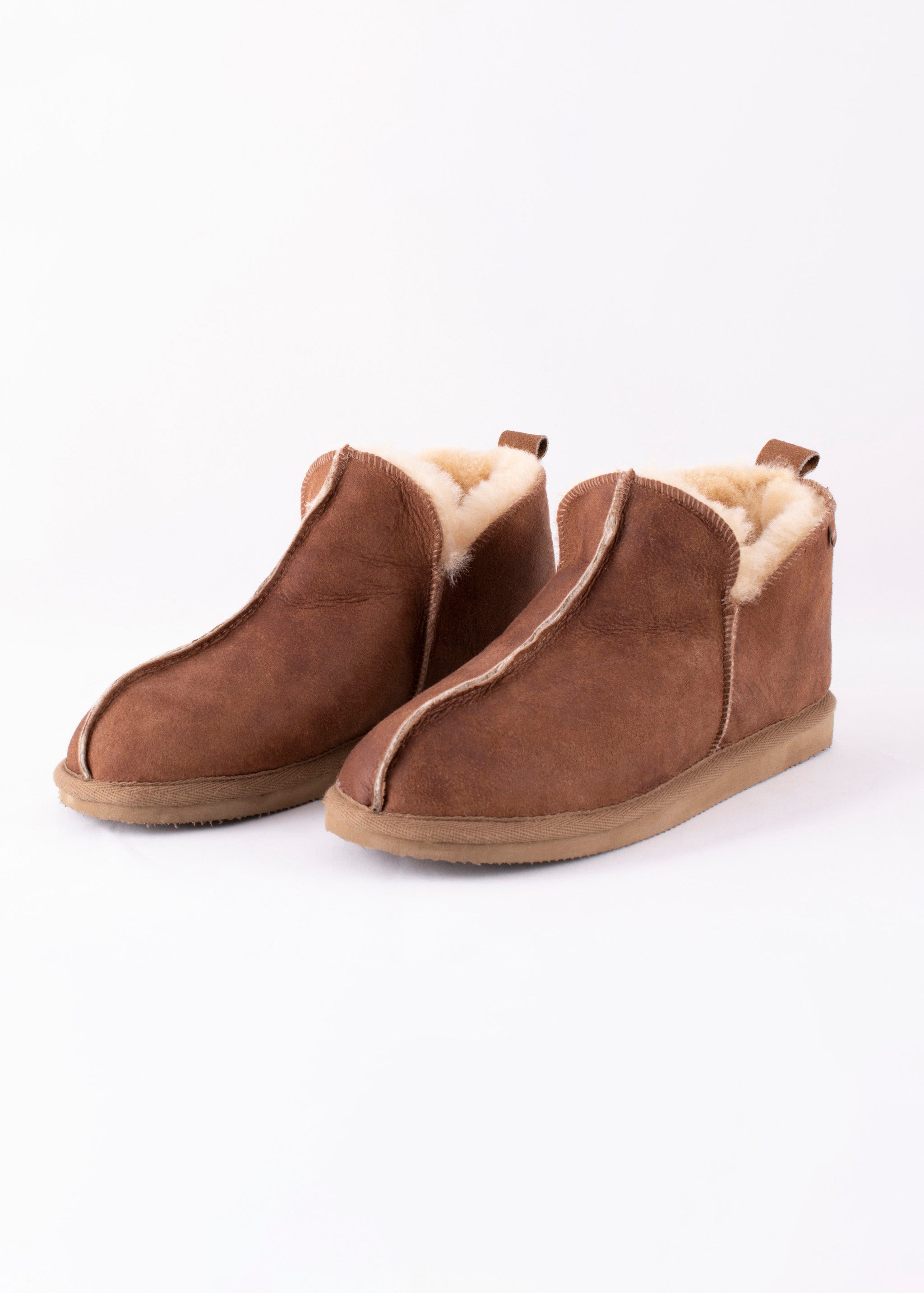 Annie Sheepskin Booties Slippers - Antique Cognac