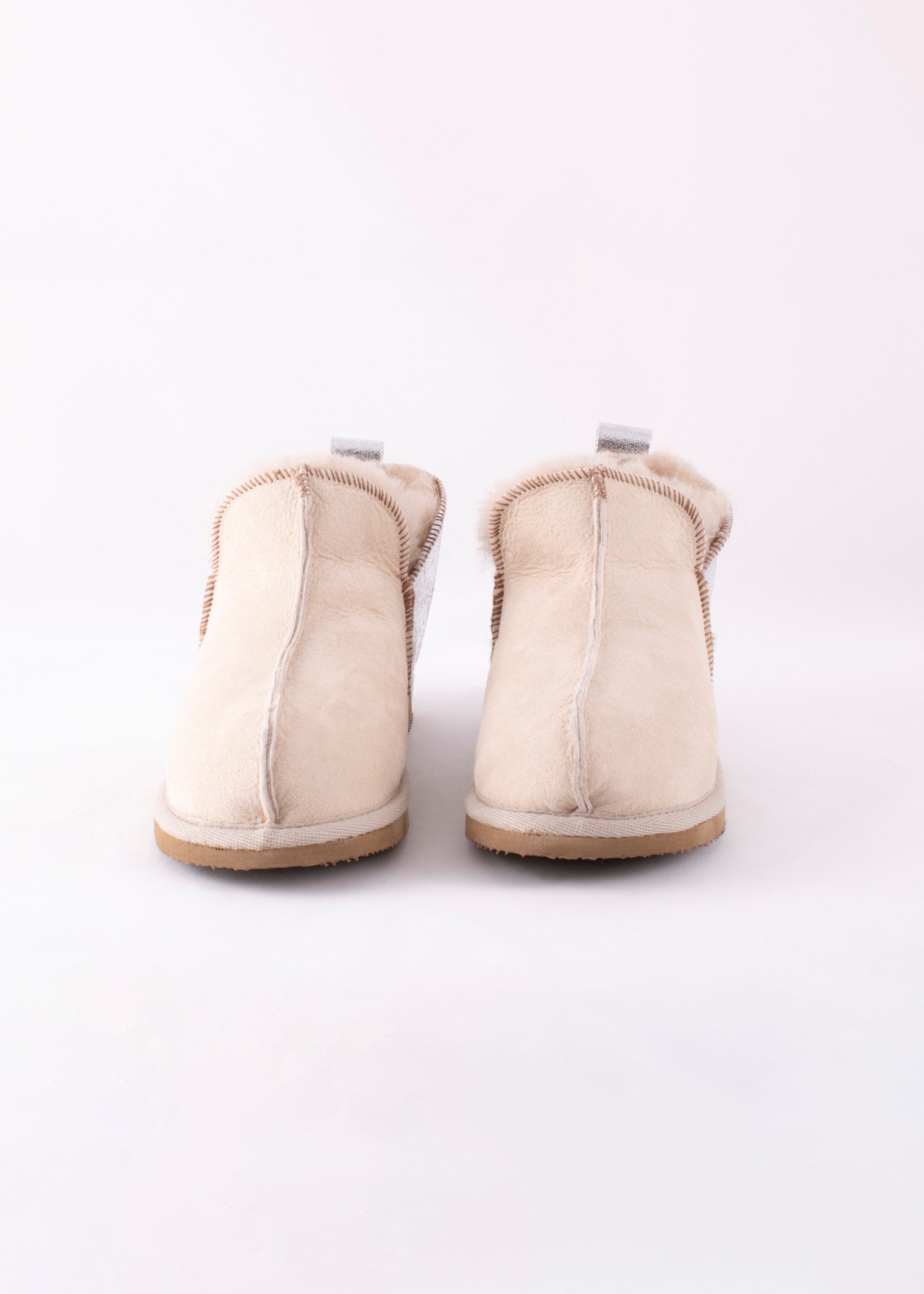 Annie Sheepskin Booties Slipper - Honey & Silver