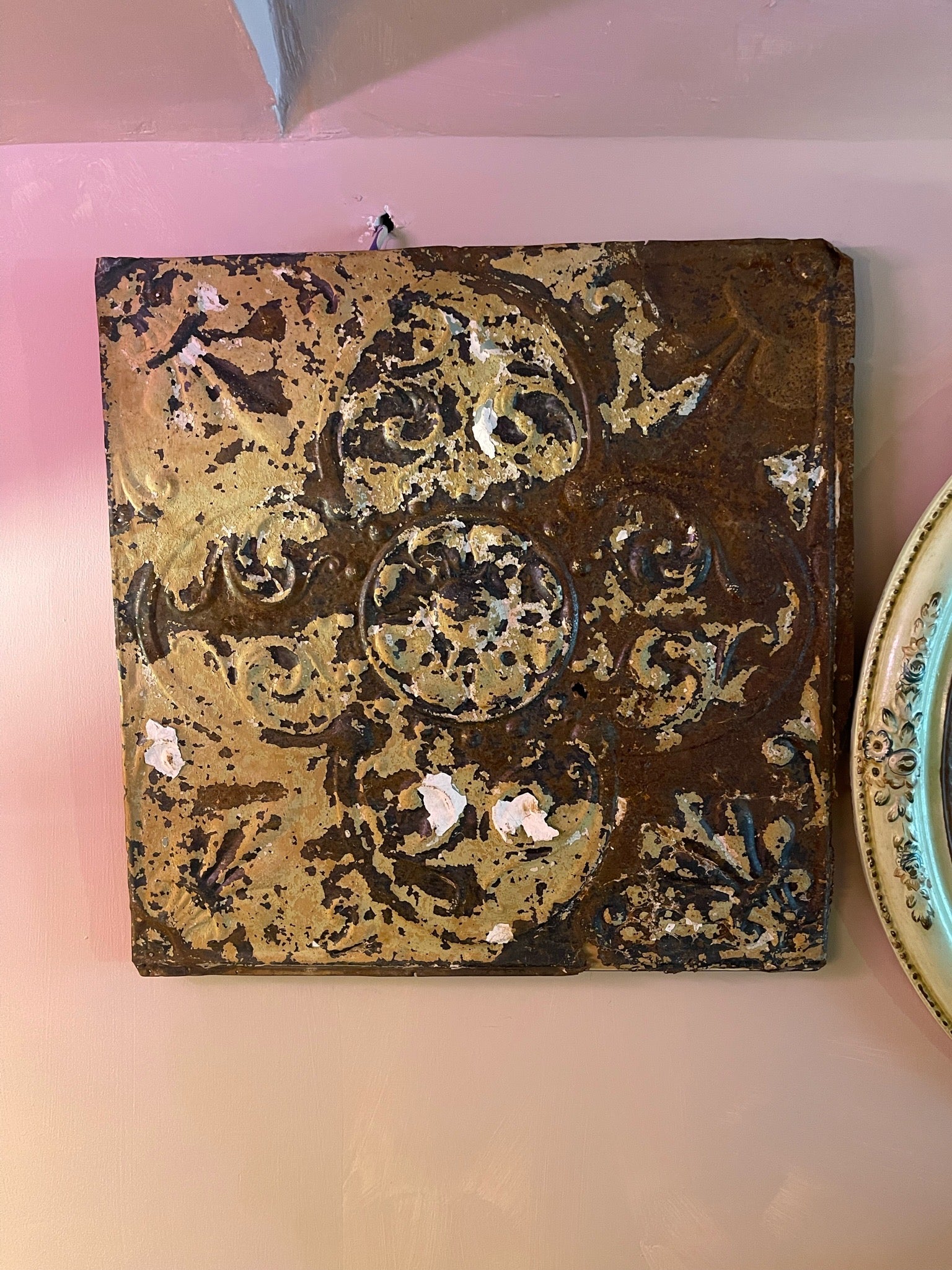 Antique American Tin Ceiling Tile Small