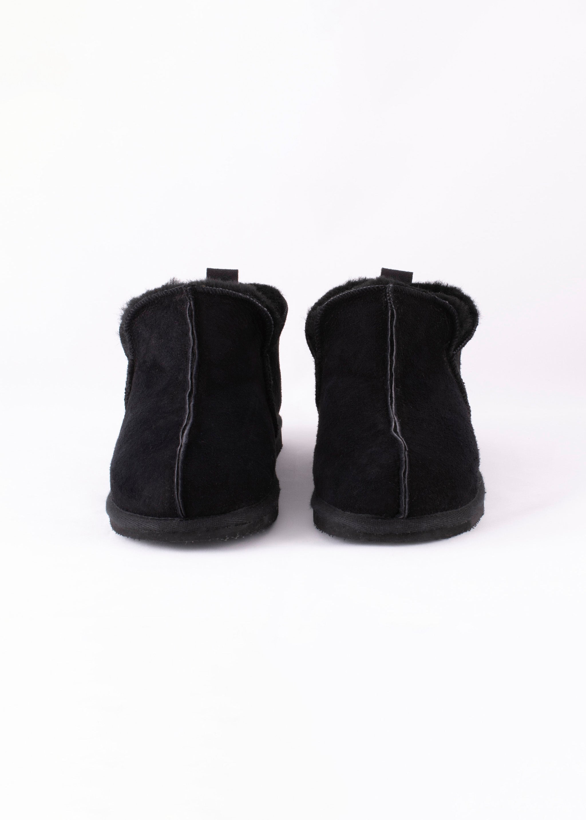 Anton Mens Sheepskin Boot Slippers - Black
