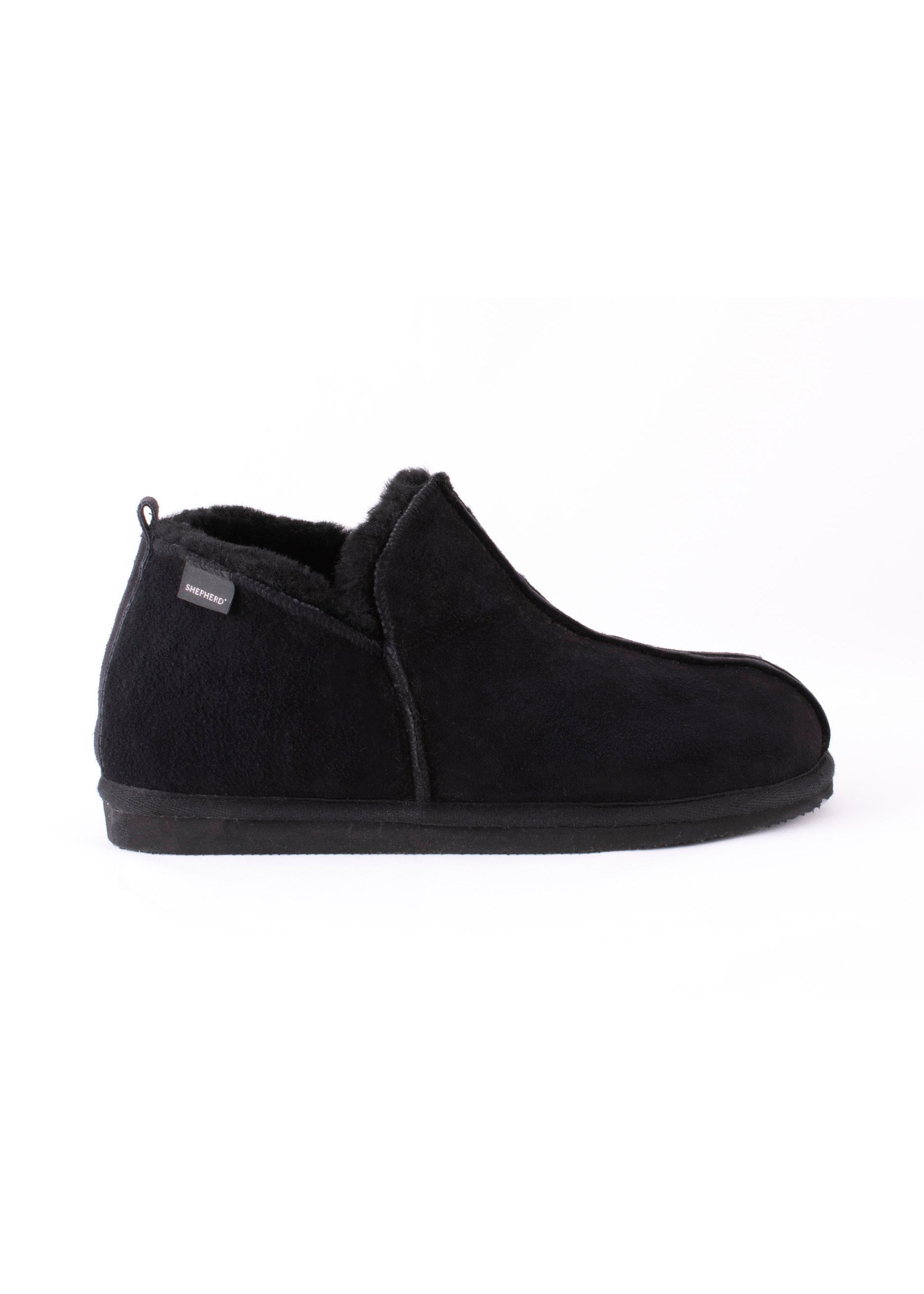 Anton Mens Sheepskin Boot Slippers - Black
