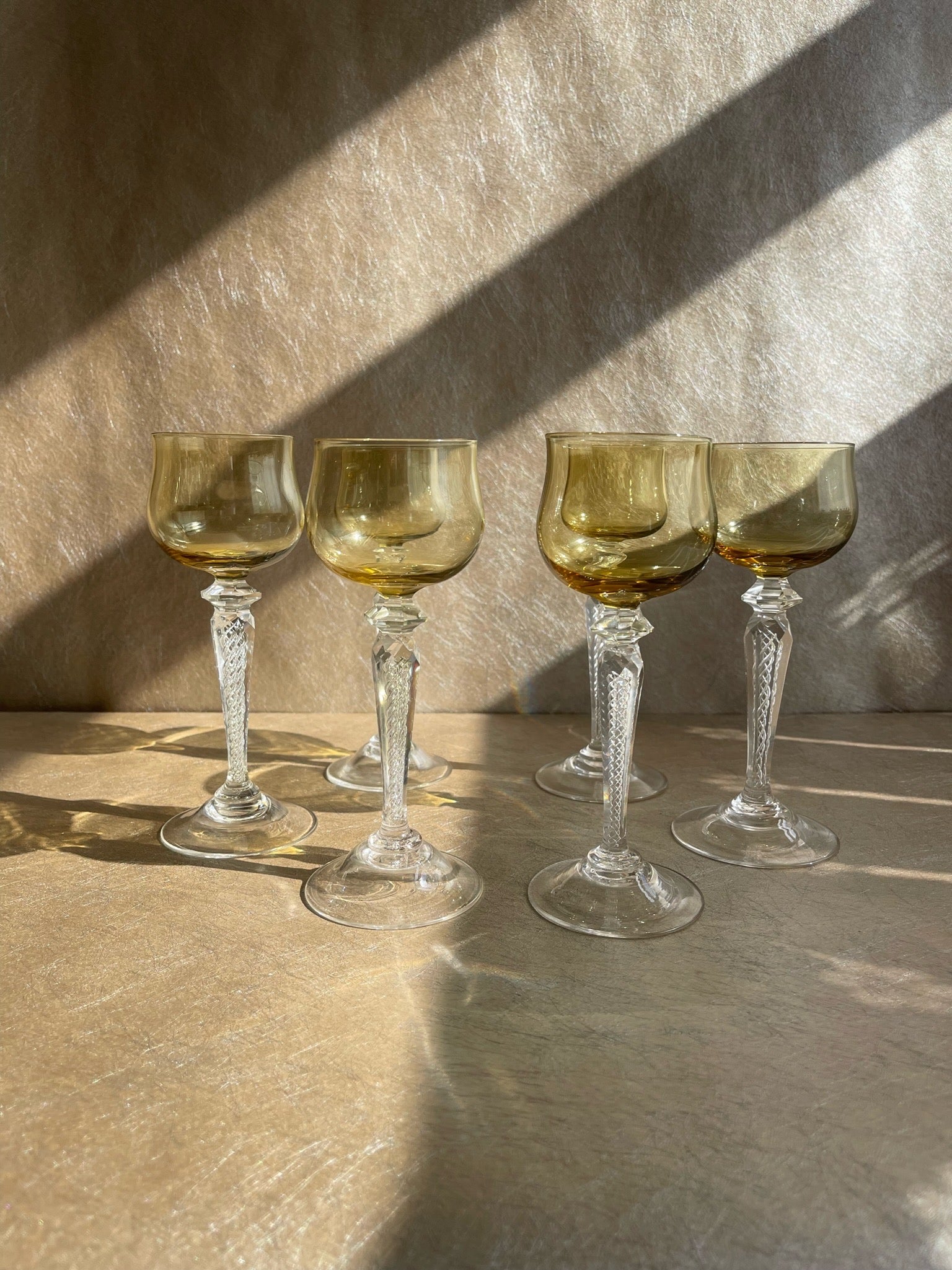 Art Nouveau French St Louis Air Twist Wine Glasses