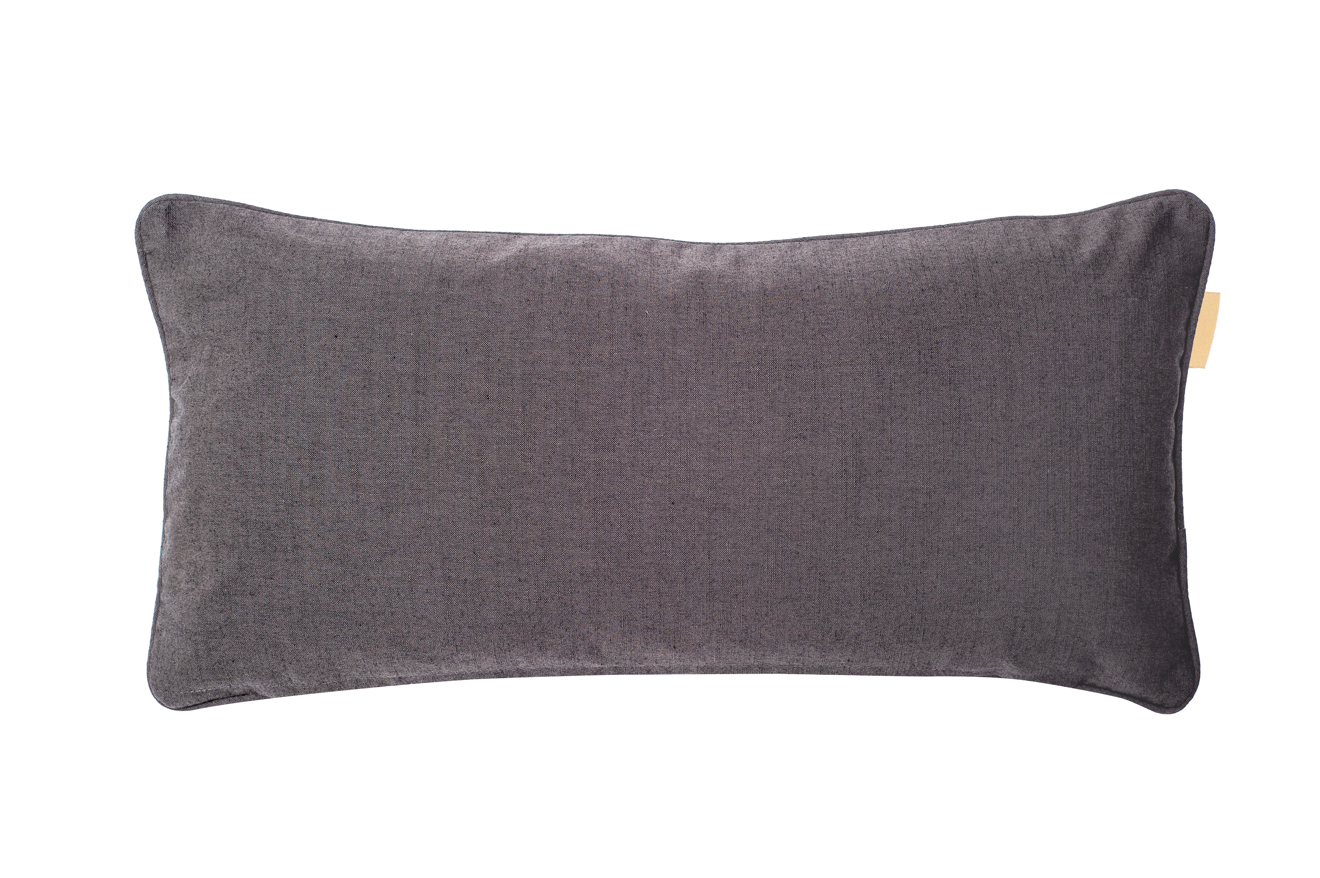 Brown/Pink feather Large Oblong Piped Pillow
