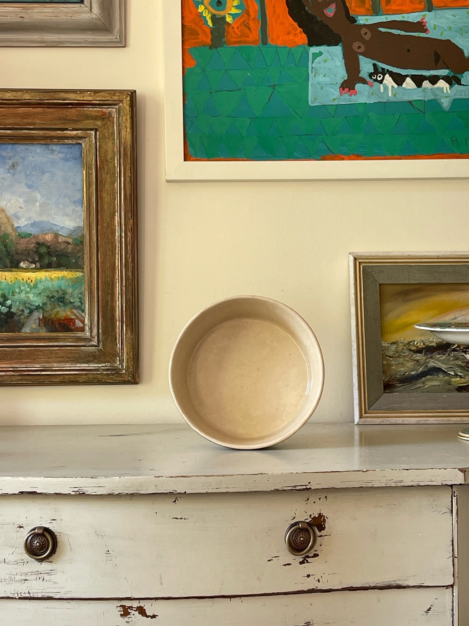 Blue Printed Stoneware Serving Bowl