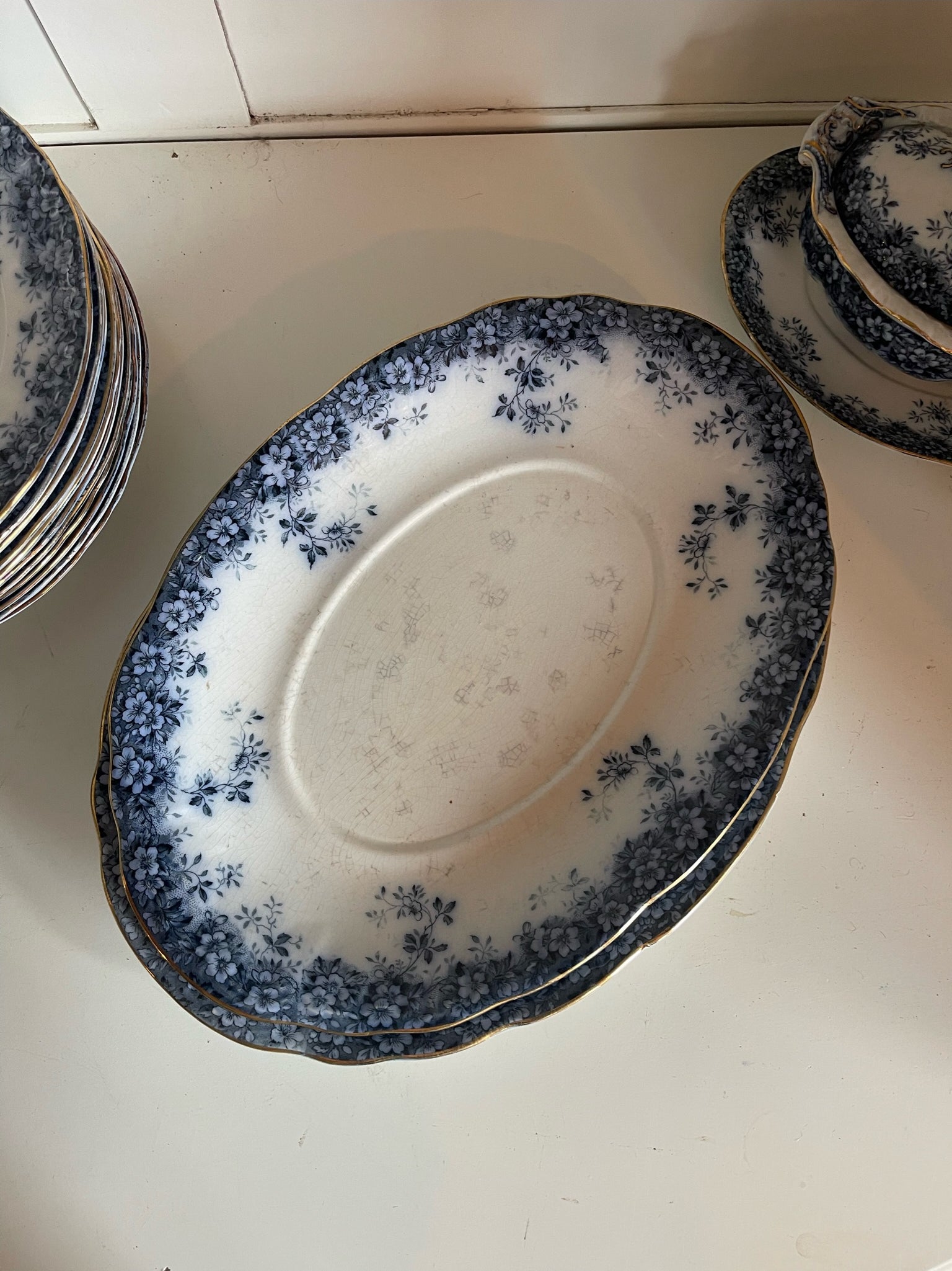 Booths' Semi Porcelain Canterbury Dinner Set
