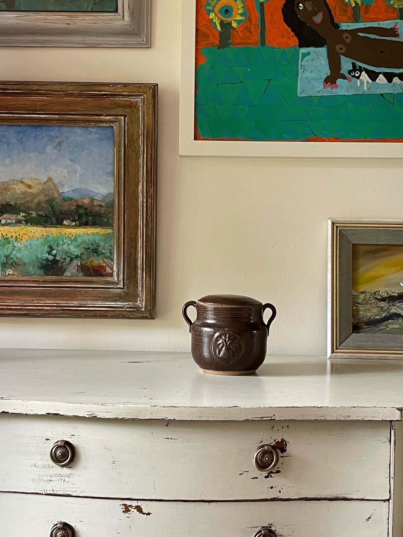 Brown Glazed Wheat Jar