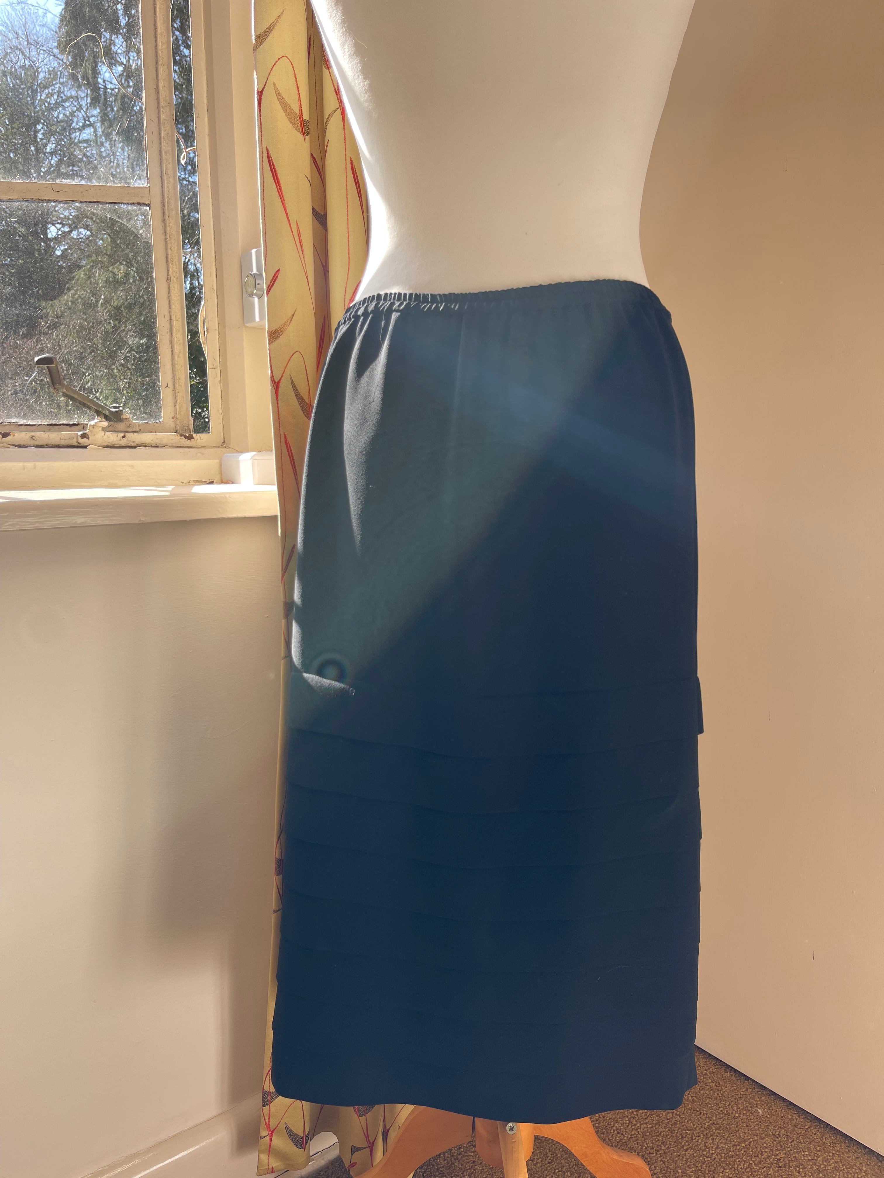 Vintage Black Pleated Skirt by Frank Usher
