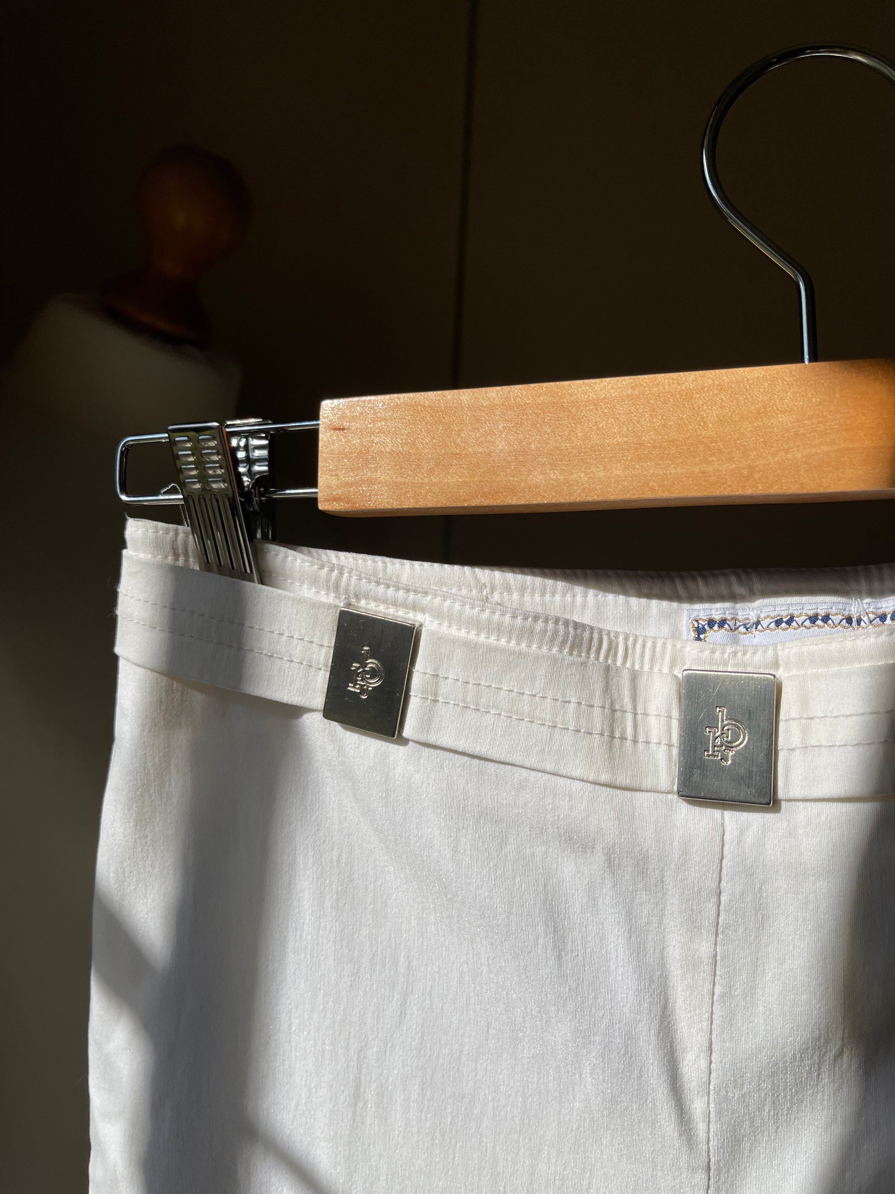 Vintage White Straight leg Trousers by Roccobarocco Jeans Italy