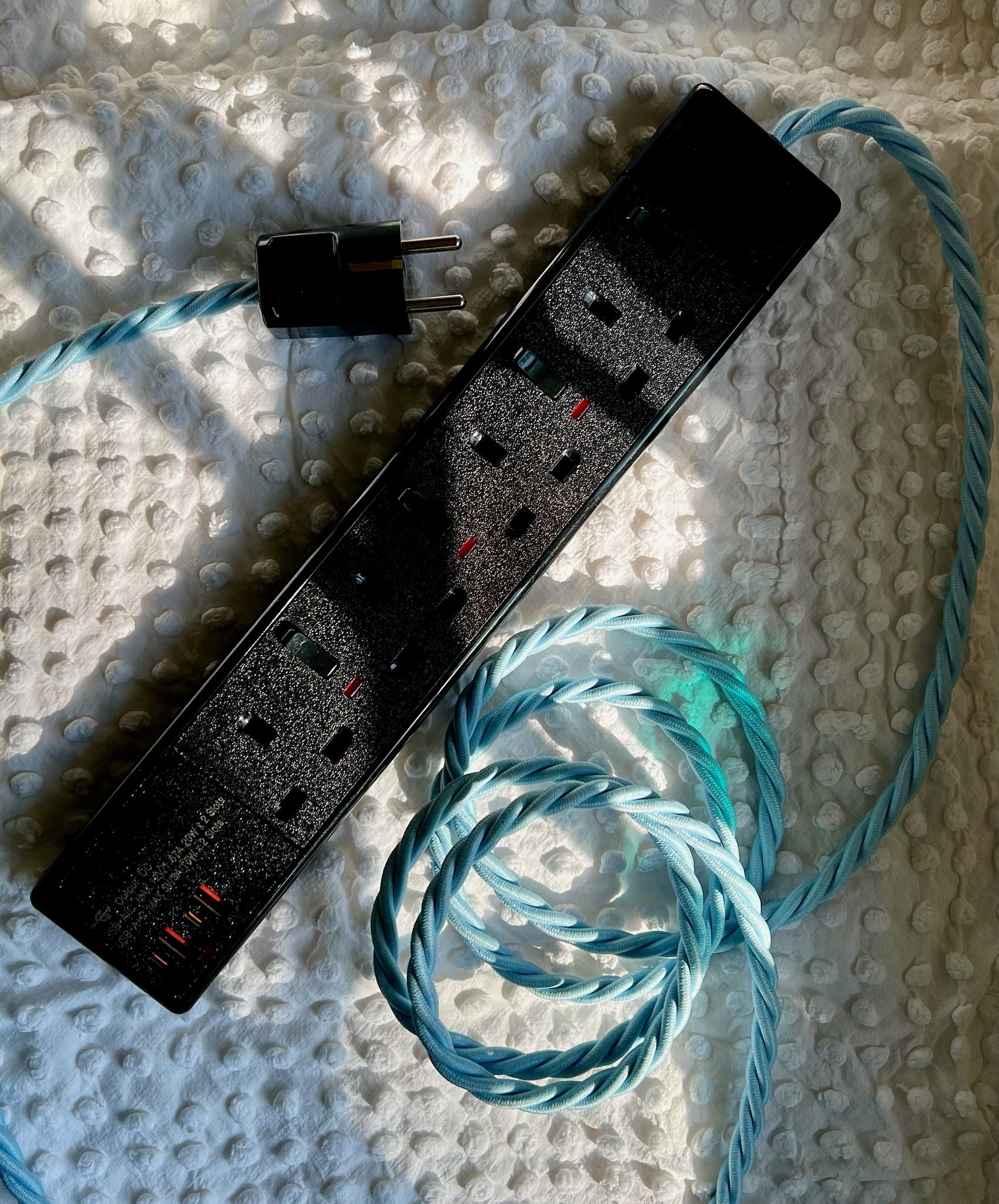 European Travel Adaptor in Black USB 4 Sockets