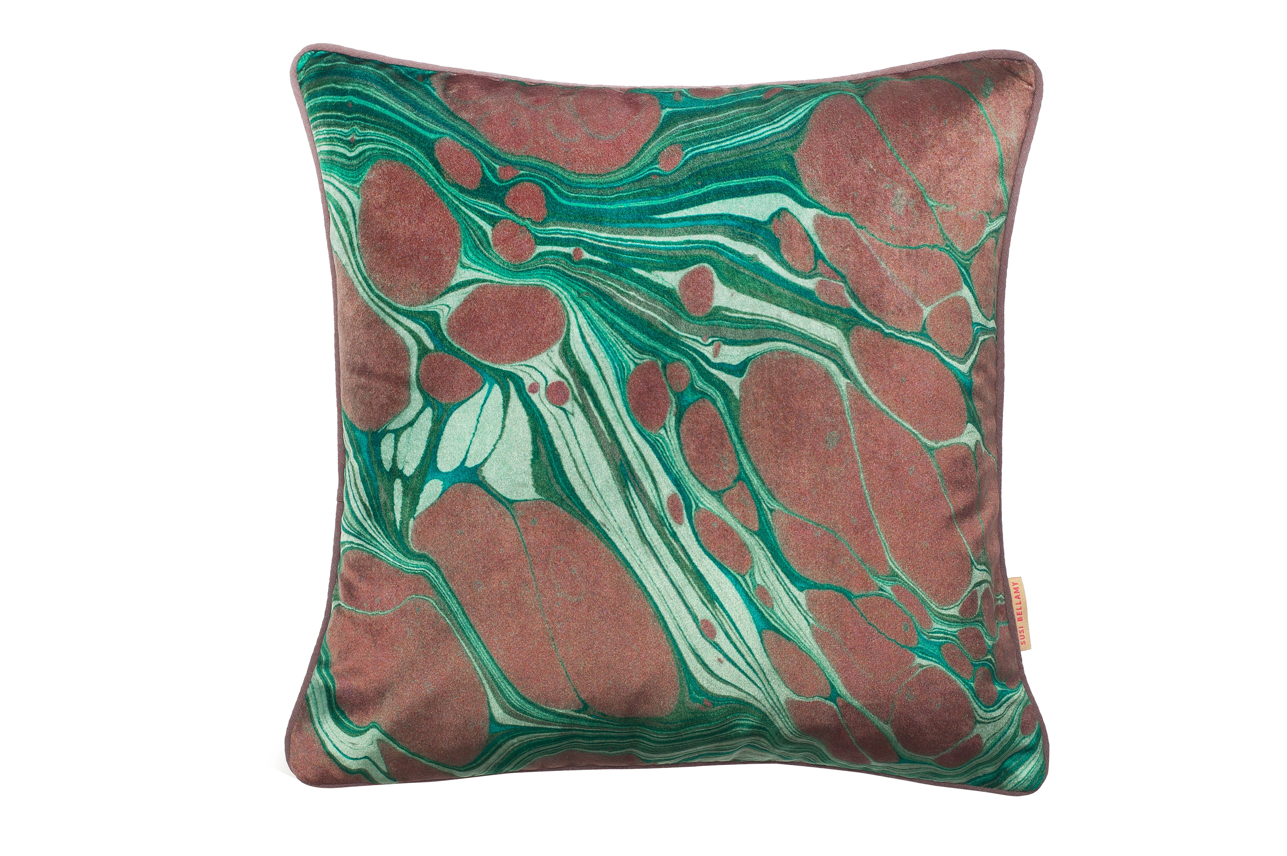 Emerald marbled Square Cushion
