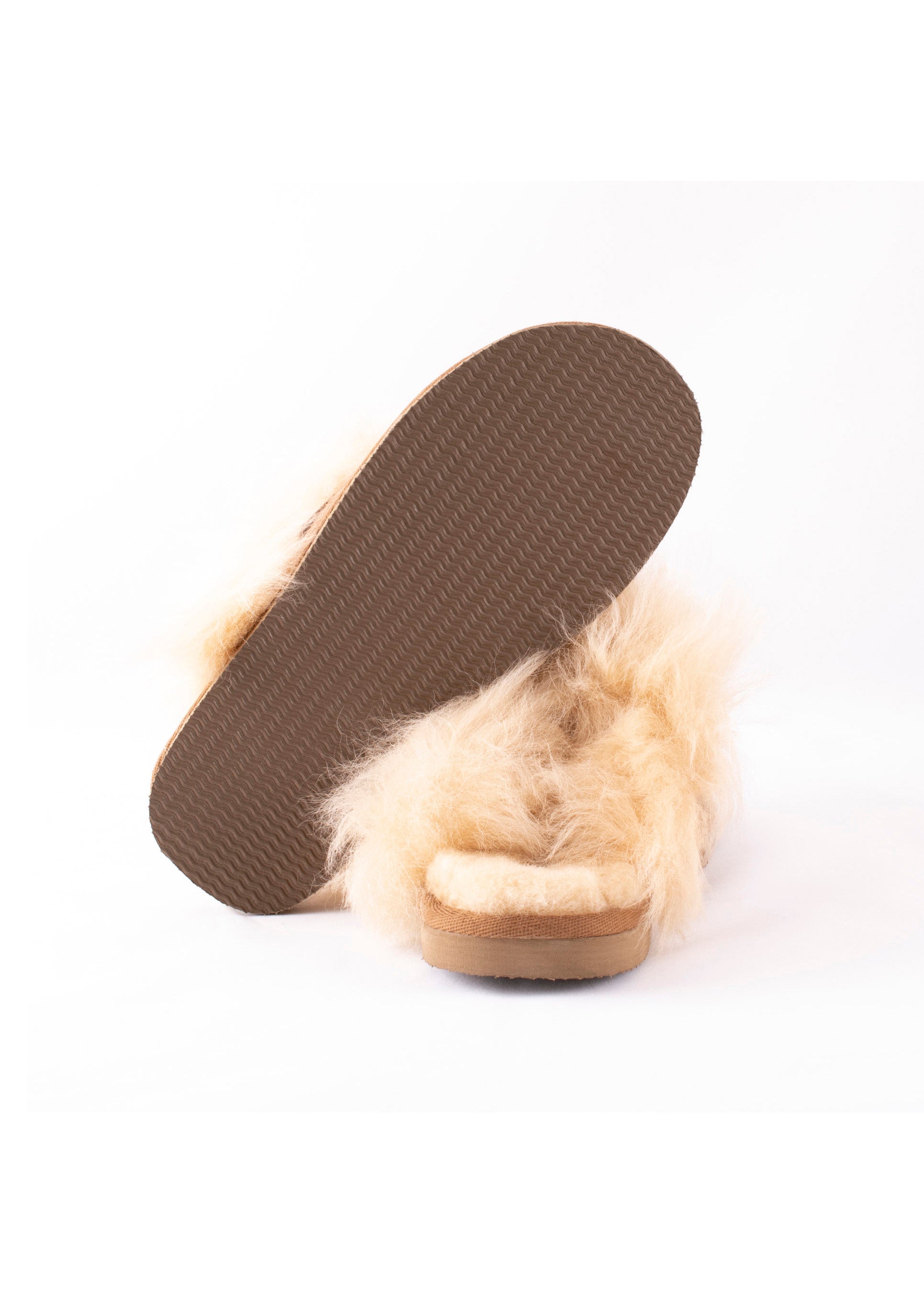 Evelina Sheepskin Slip On Slippers - Chestnut