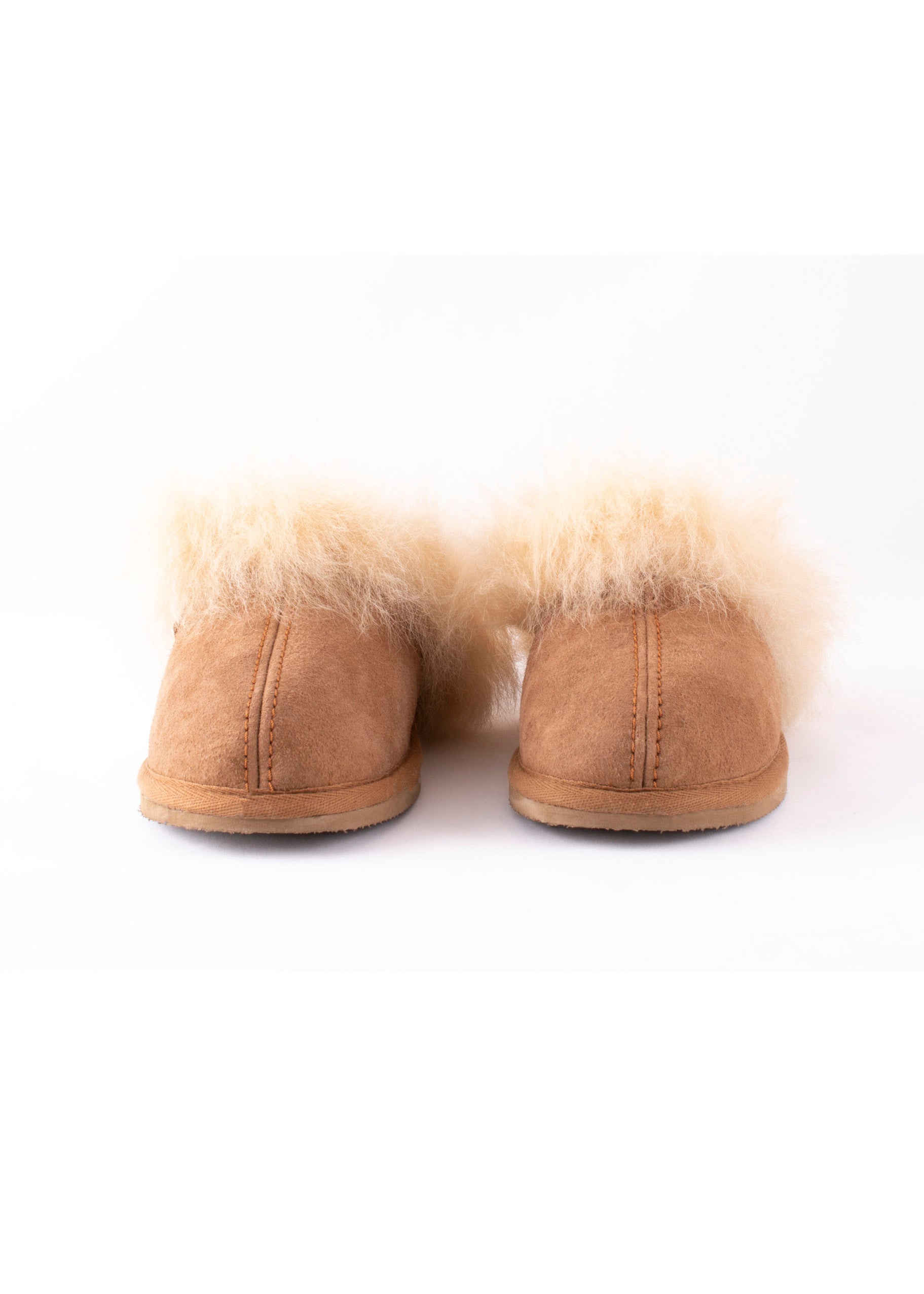 Evelina Sheepskin Slip On Slippers - Chestnut