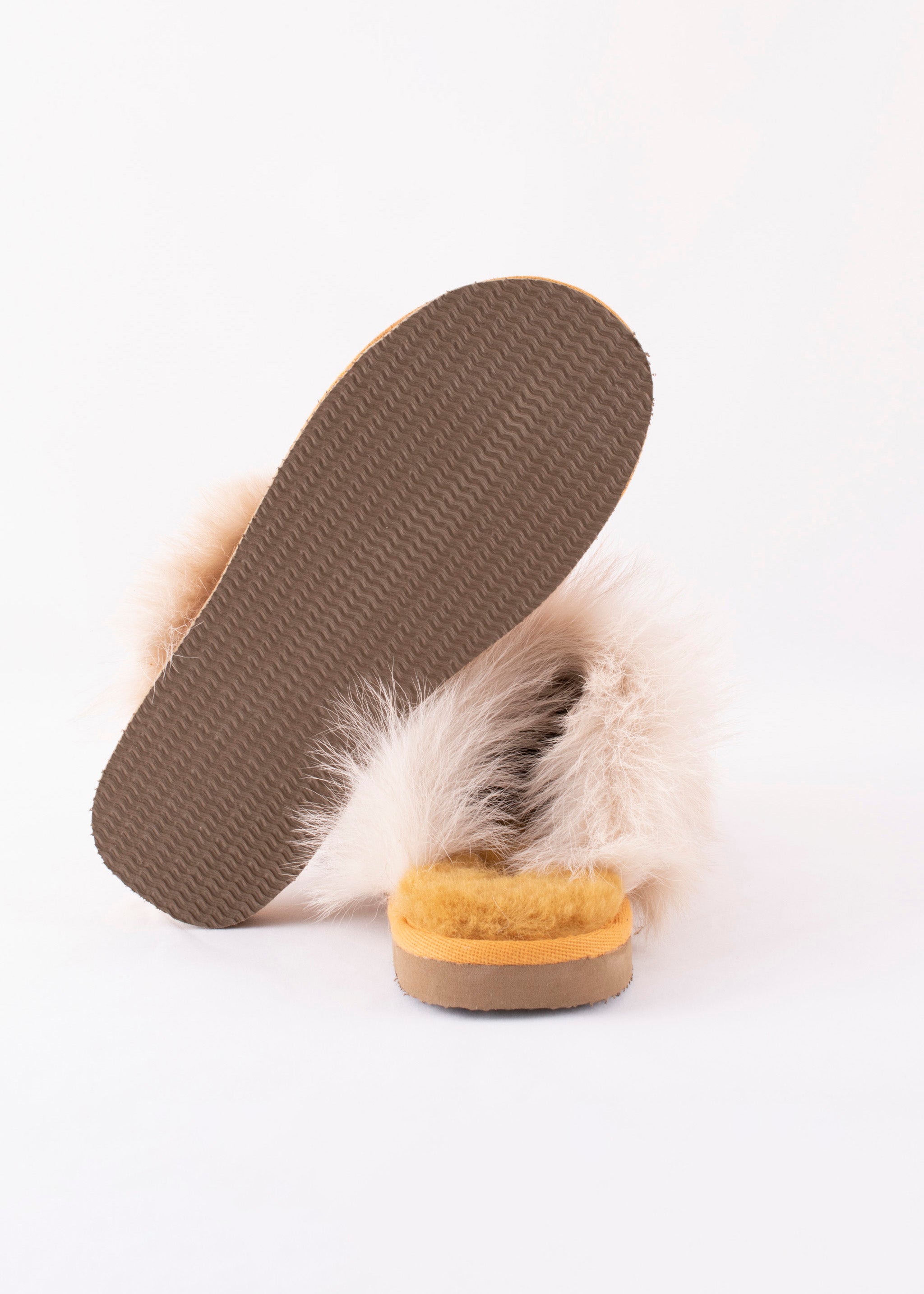 Evelina Sheepskin Slip On Slippers - Mustard