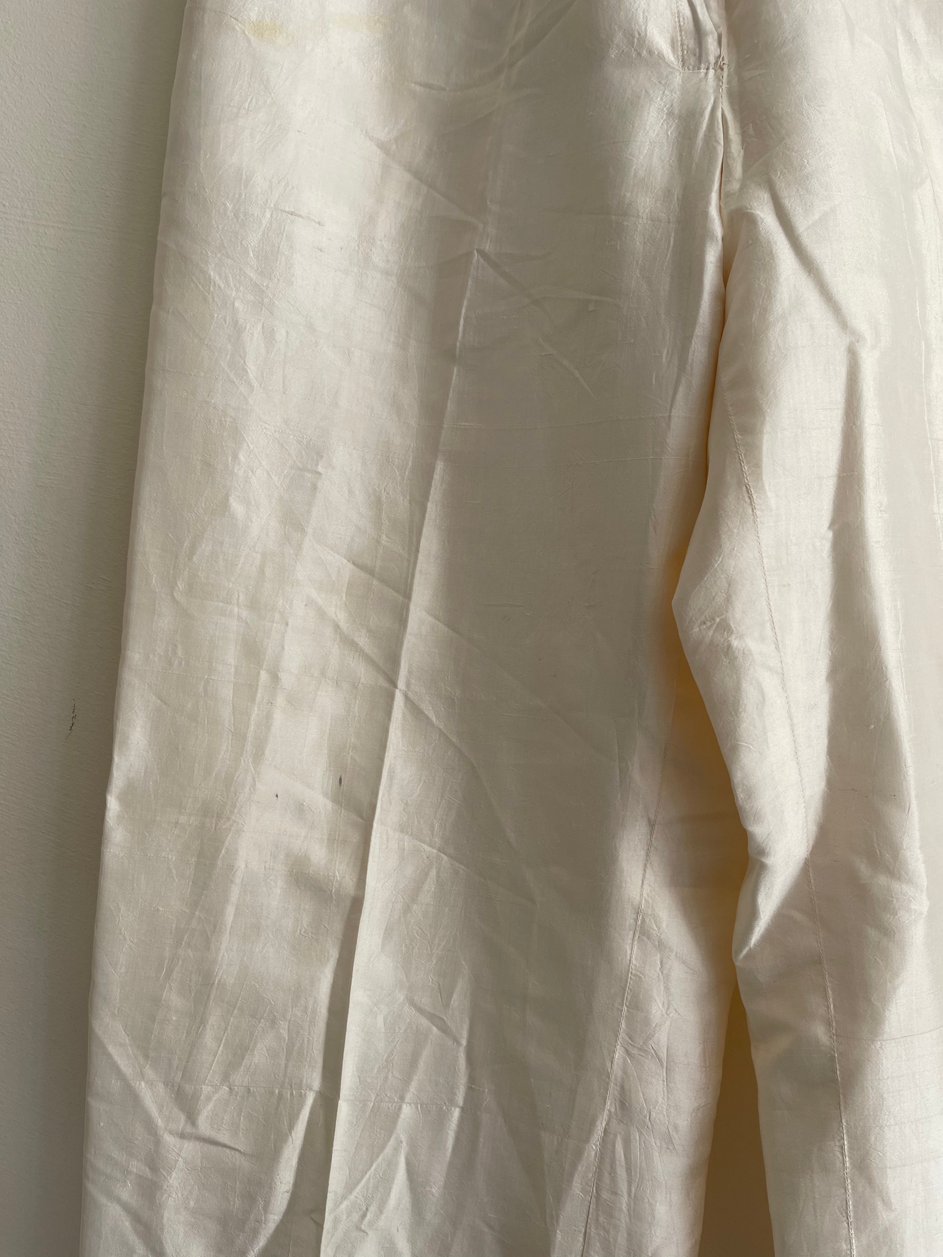 Vintage Off-White Silk Trousers by Ted Lapidus Paris