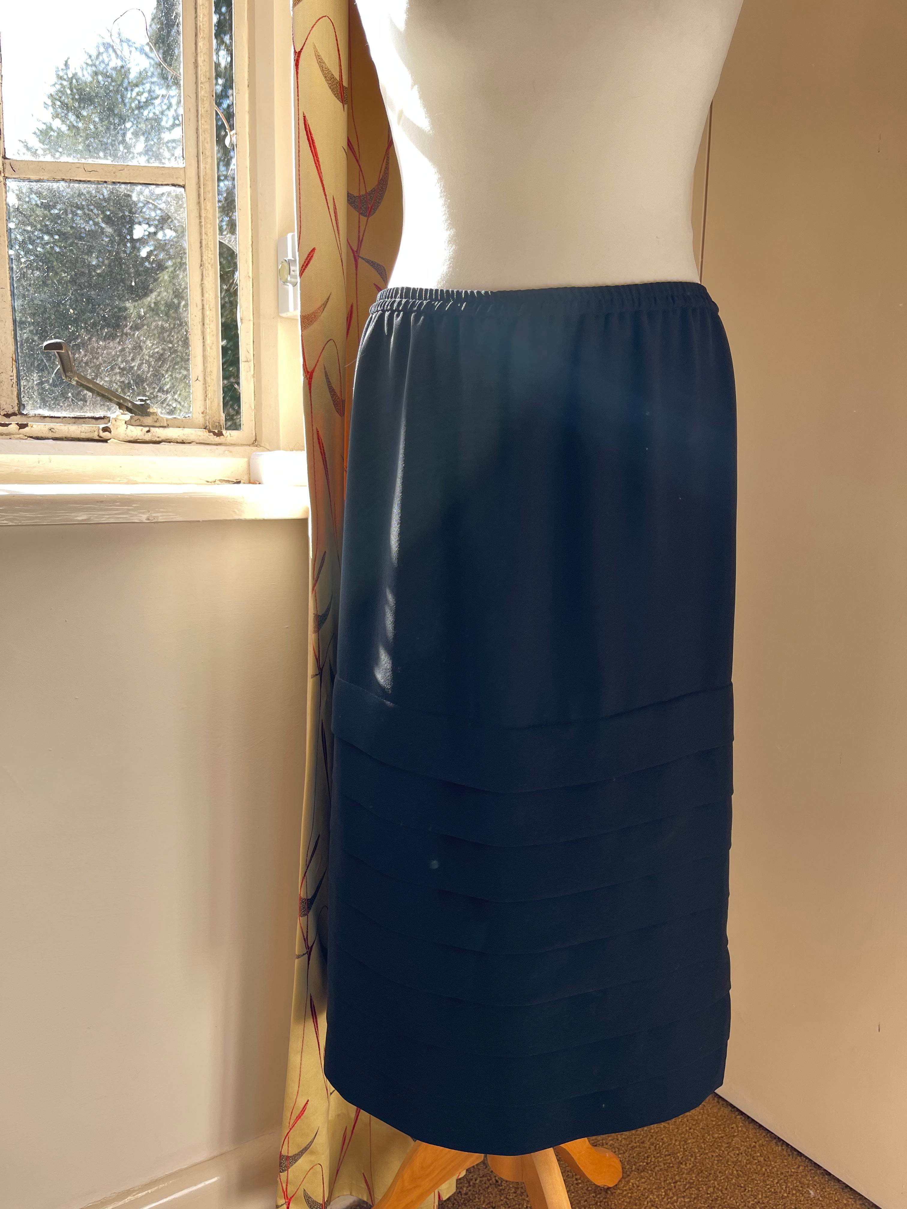 Vintage Black Pleated Skirt by Frank Usher