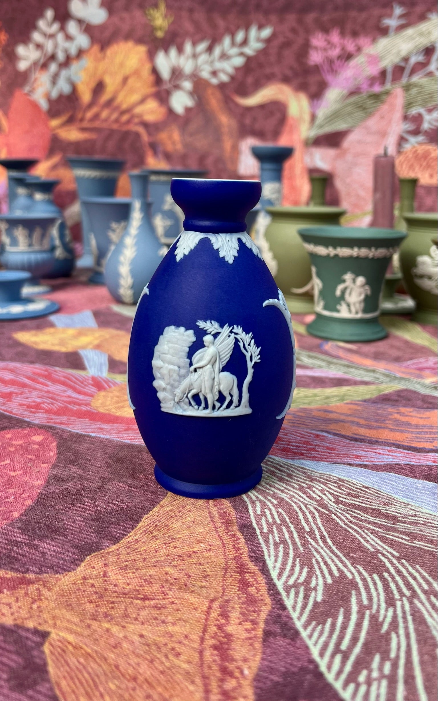 Wedgewood Portland Blue Jasperware Bulb Vase