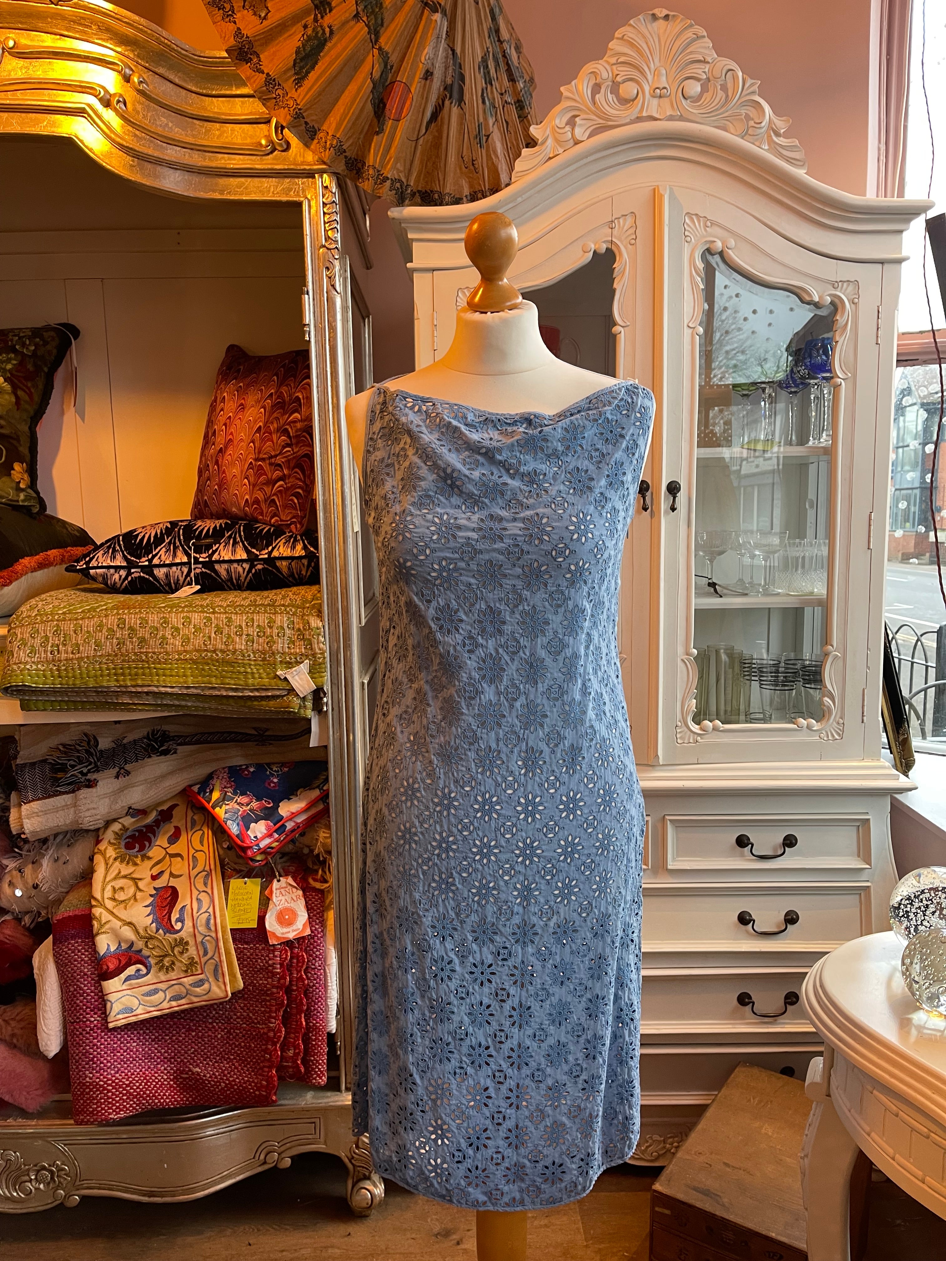 Nicole Farhi Blue Lace Dress