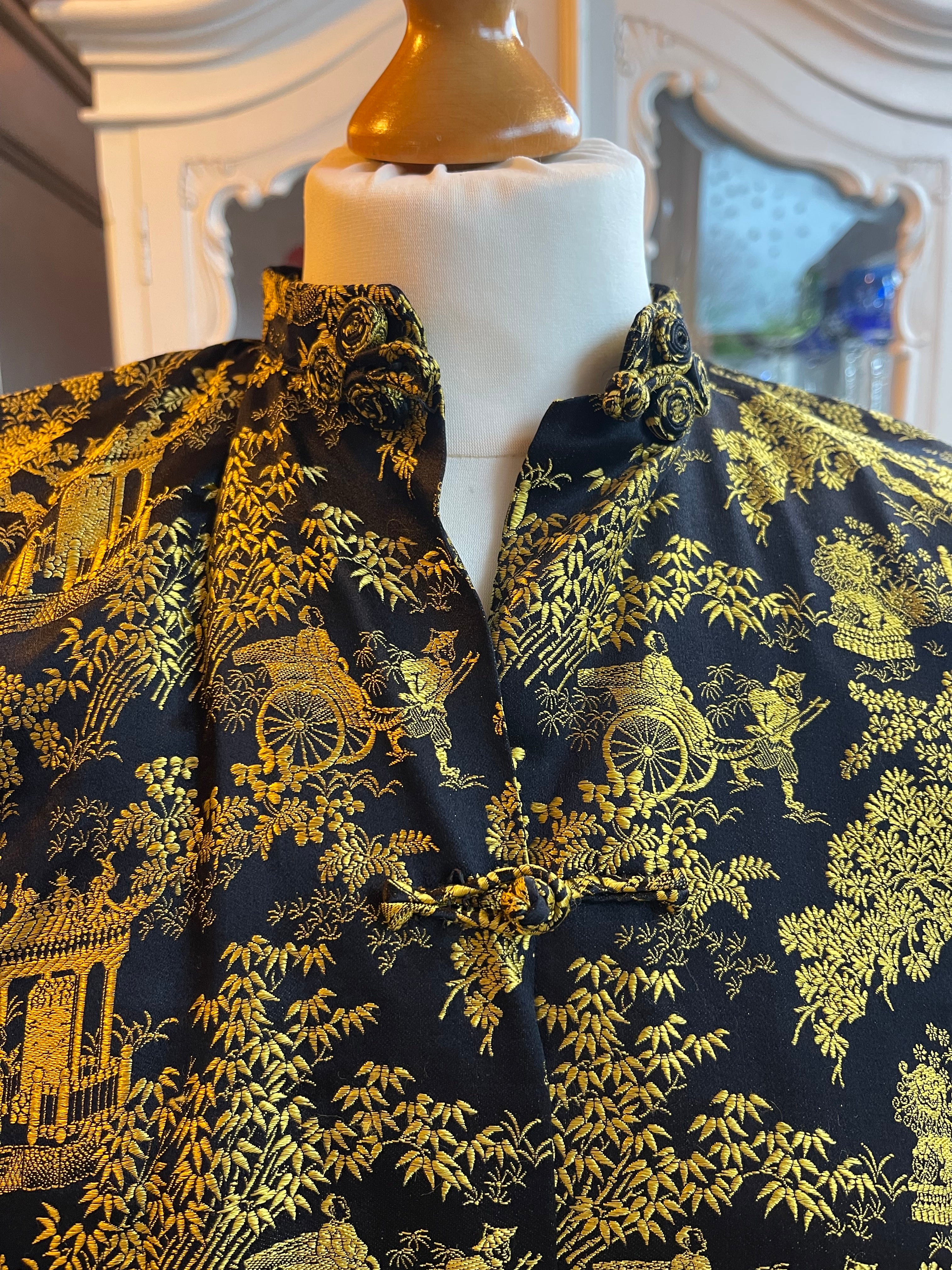 Vintage Chinns Gold & Black Blouse