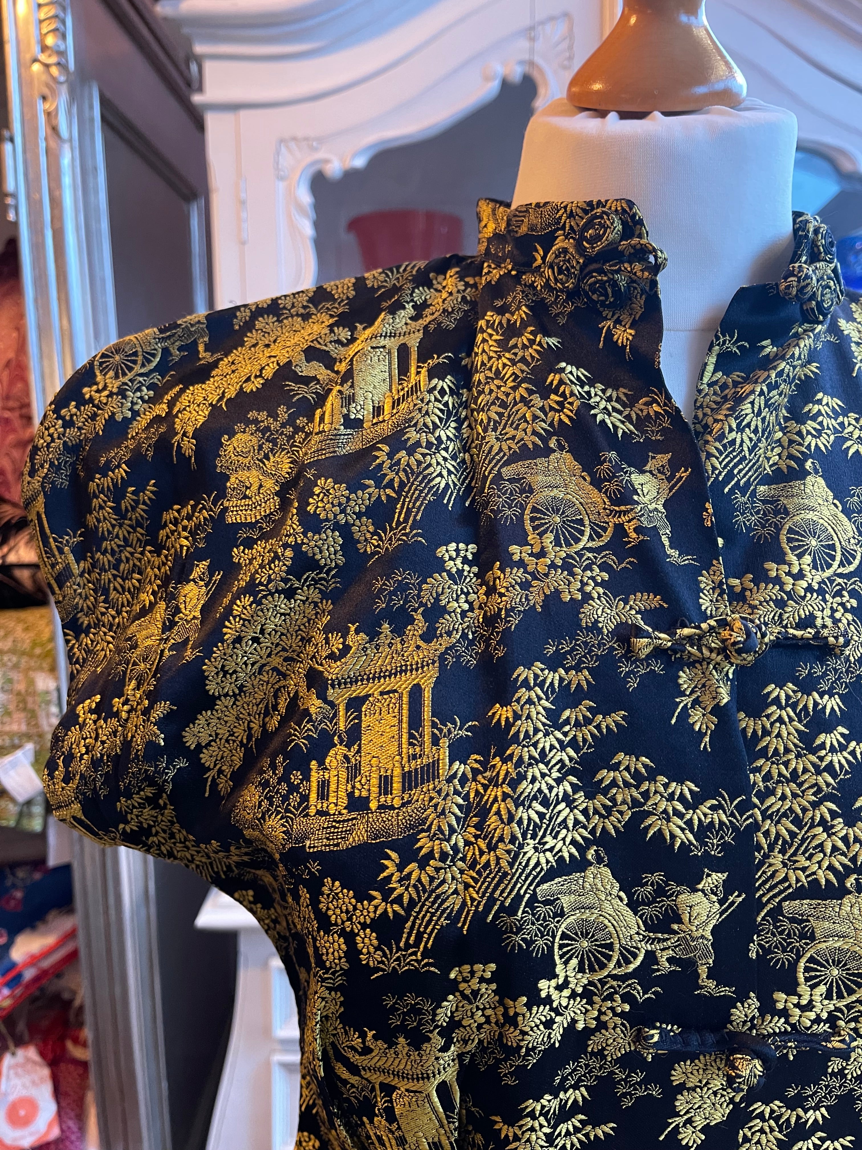 Vintage Chinns Gold & Black Blouse