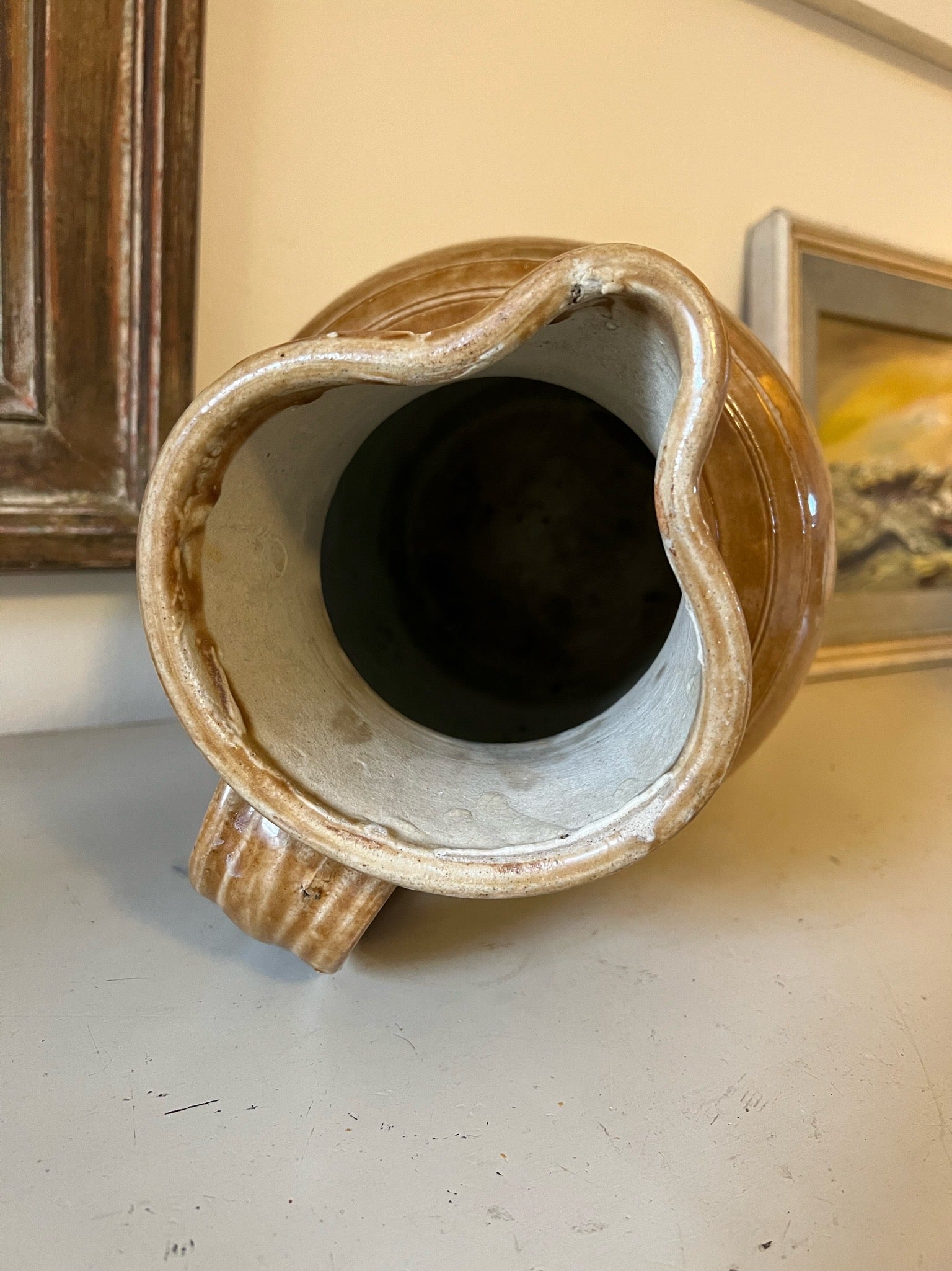 Large Vintage Honey Stoneware Jug