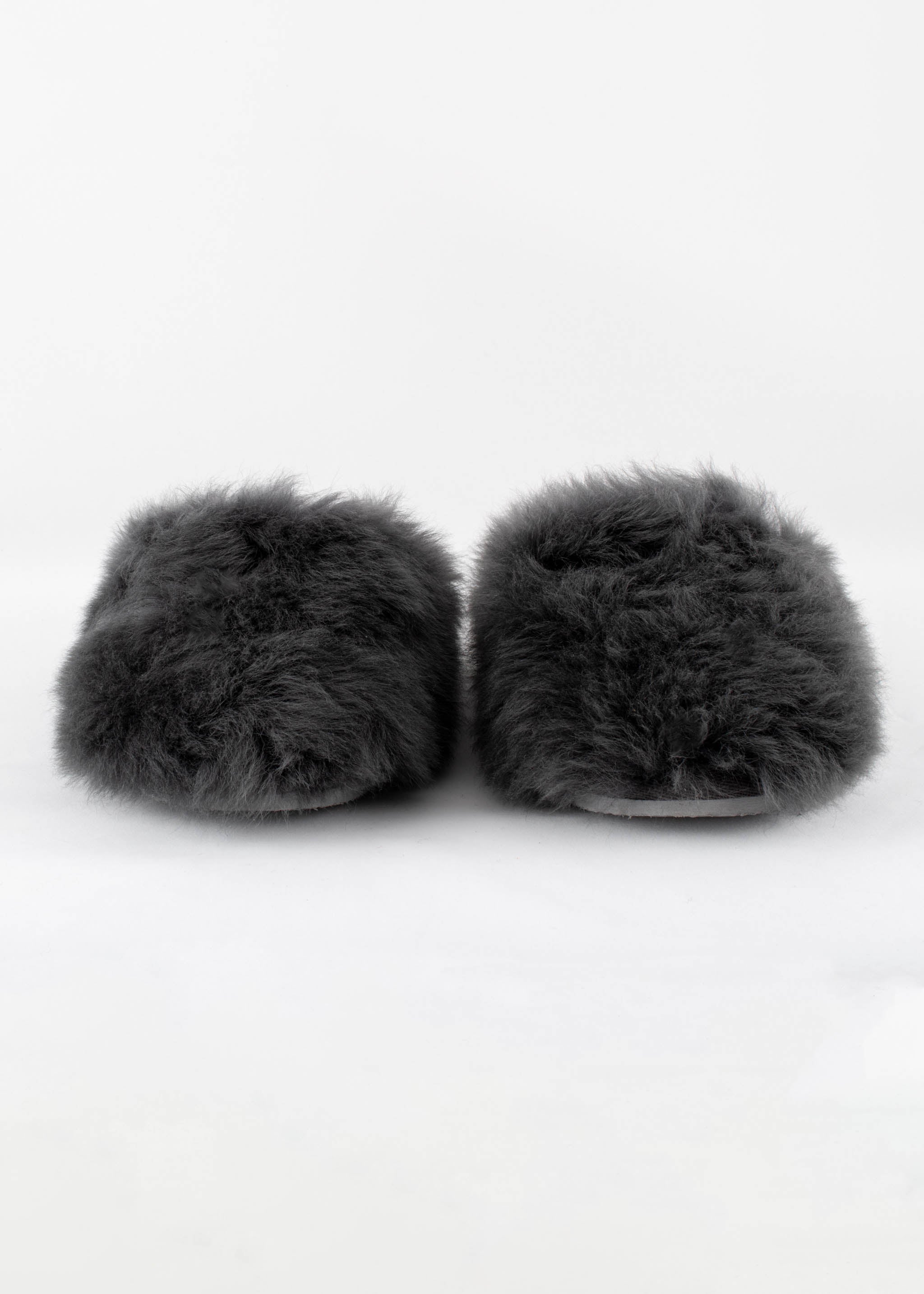 Malou Sheepskin Slip On Slippers - Asphalt