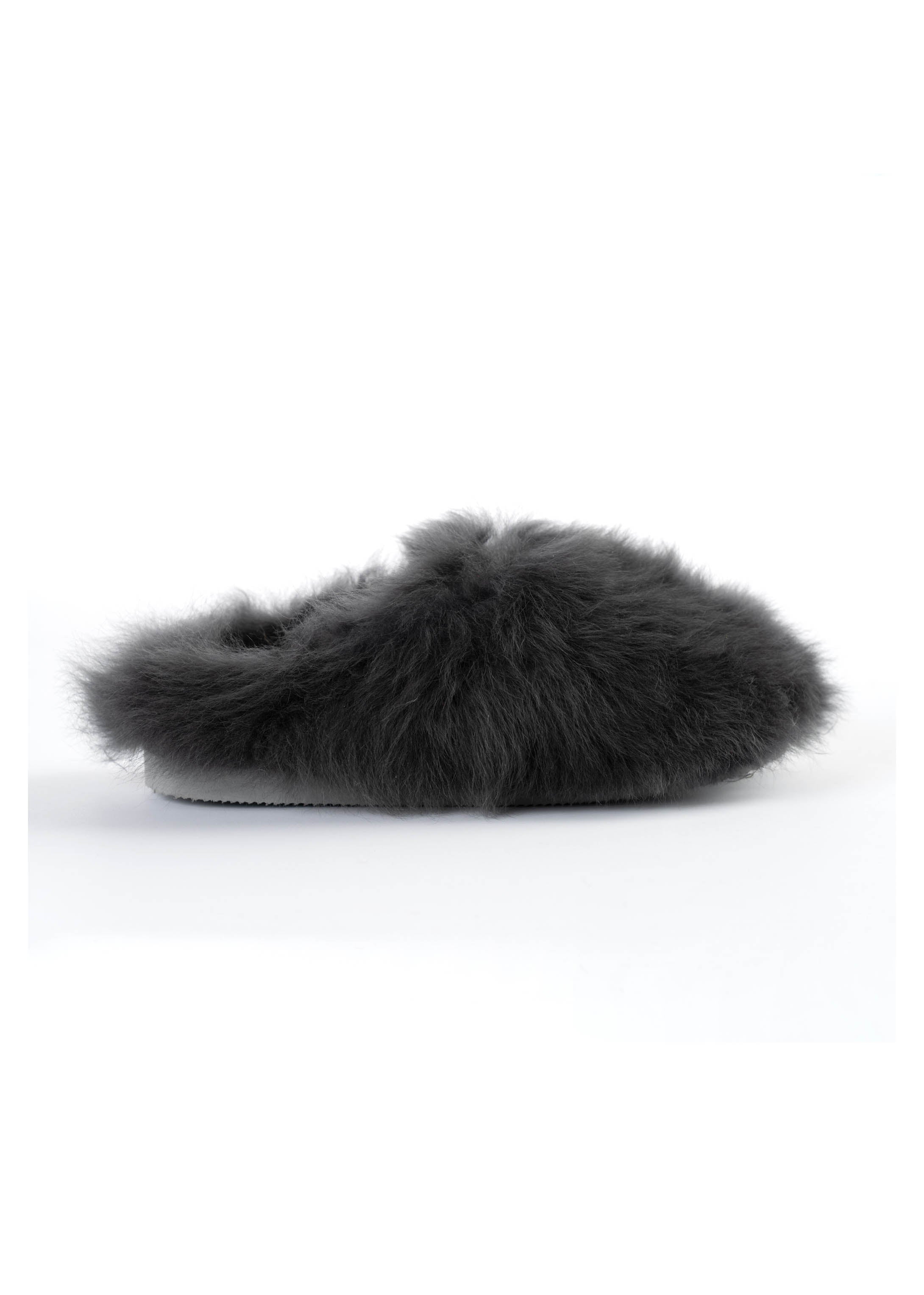 Malou Sheepskin Slip On Slippers - Asphalt