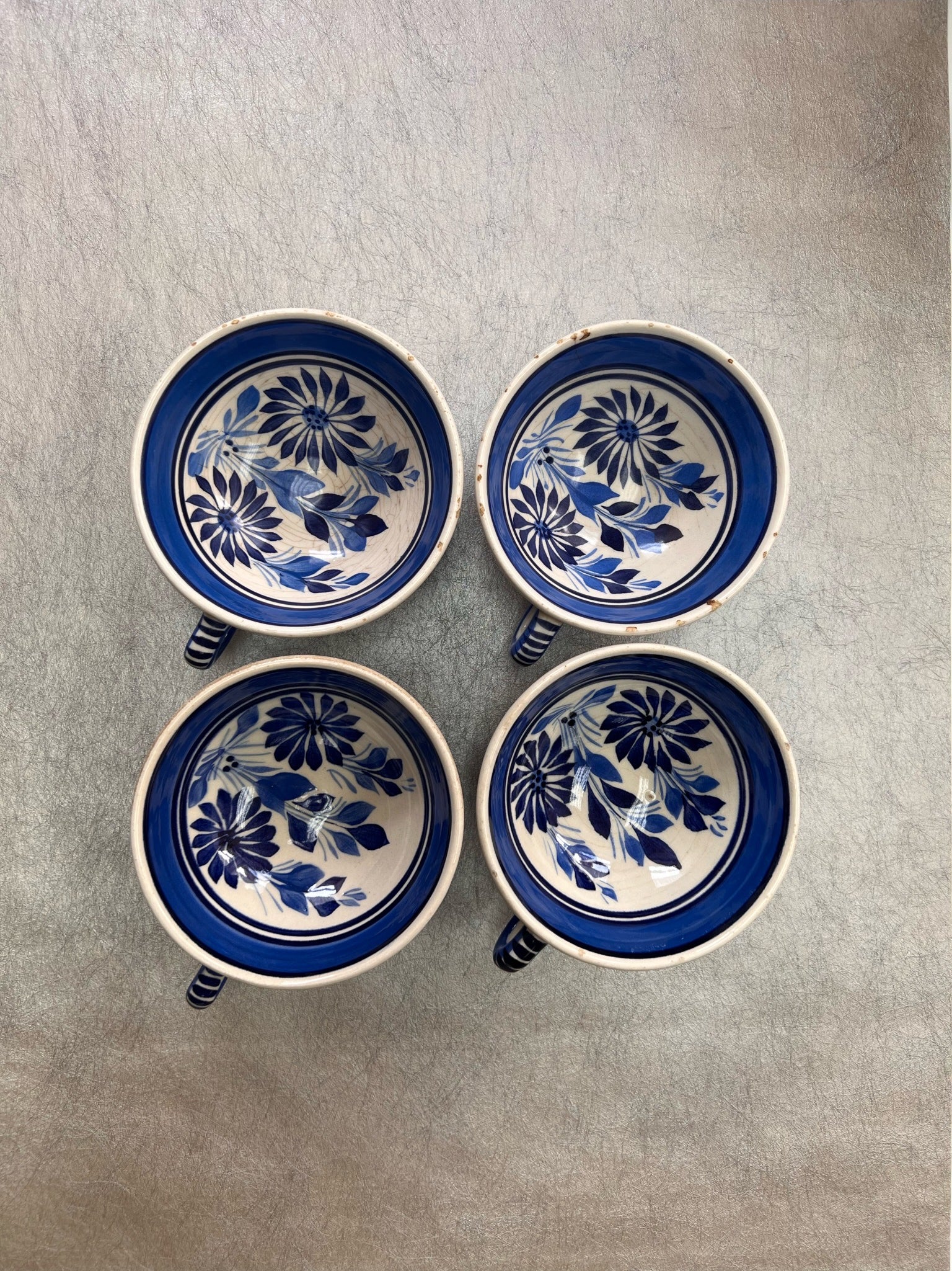 Quimper Large Cup & Saucer with Plate Set