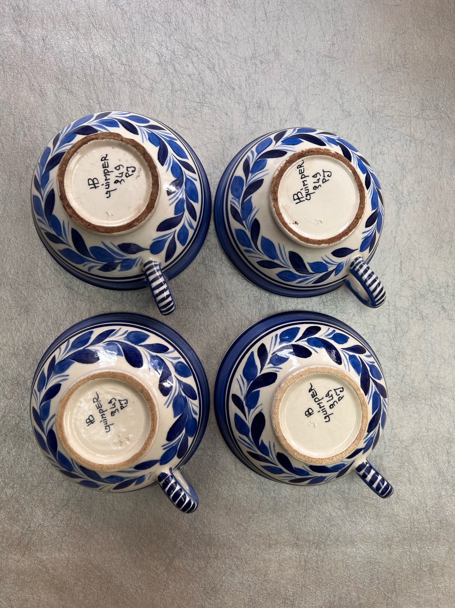 Quimper Large Cup & Saucer with Plate Set