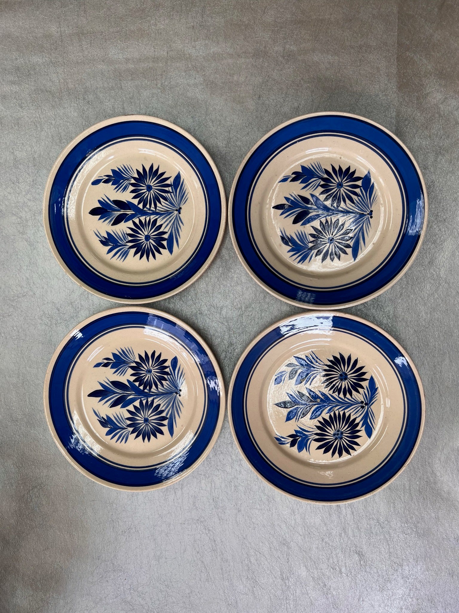 Quimper Large Cup & Saucer with Plate Set