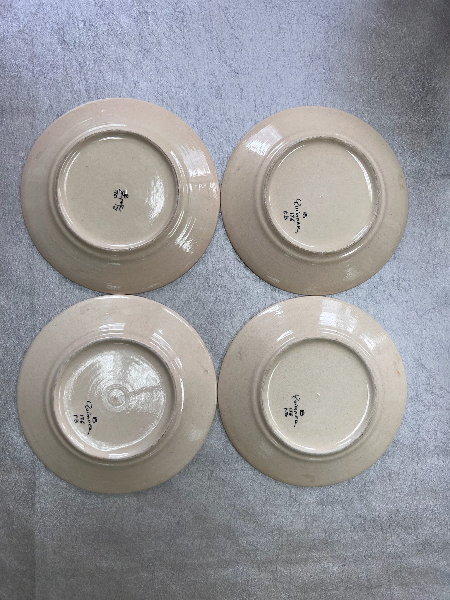 Quimper Large Cup & Saucer with Plate Set