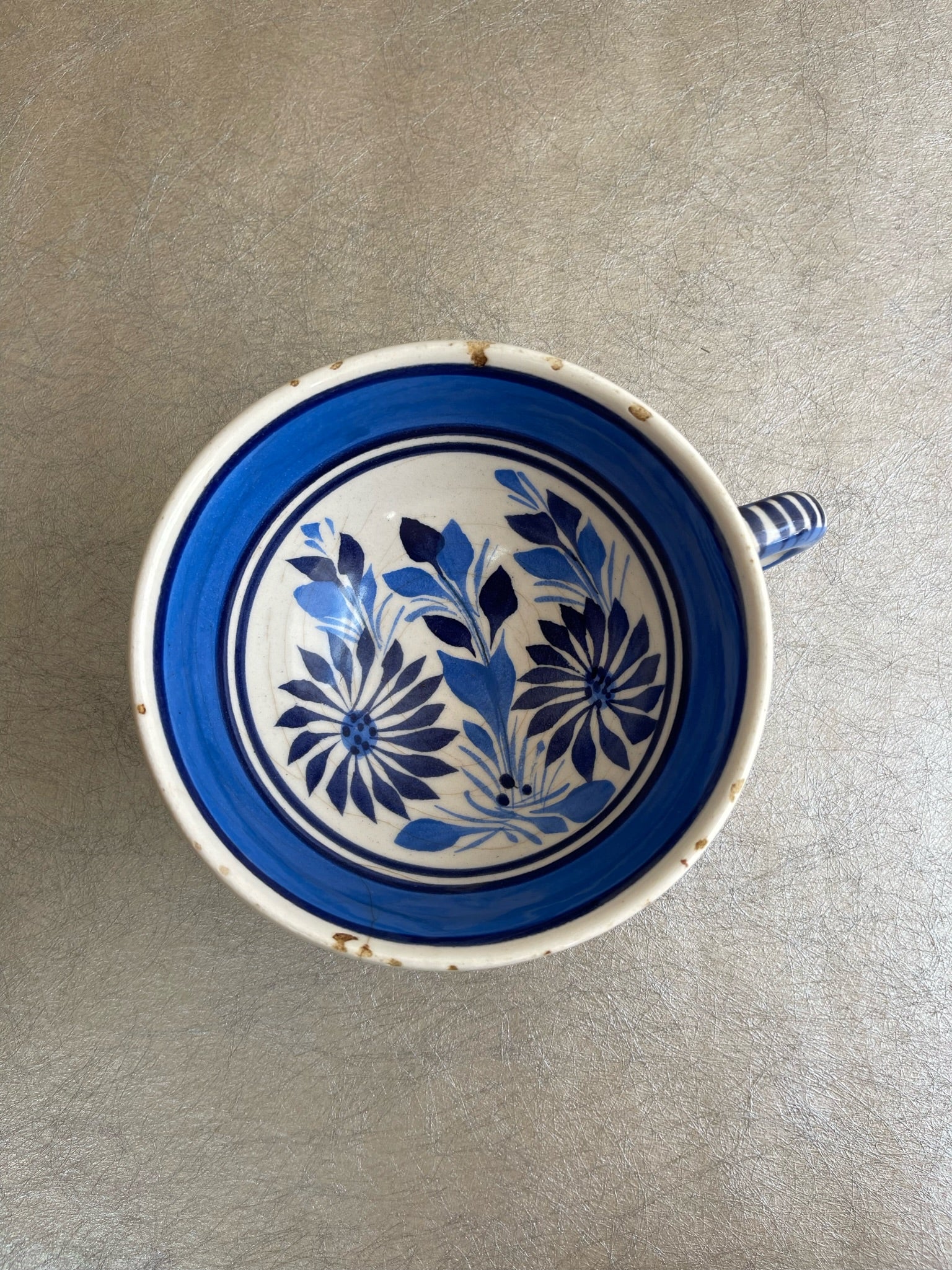 Quimper Large Cup & Saucer with Plate Set