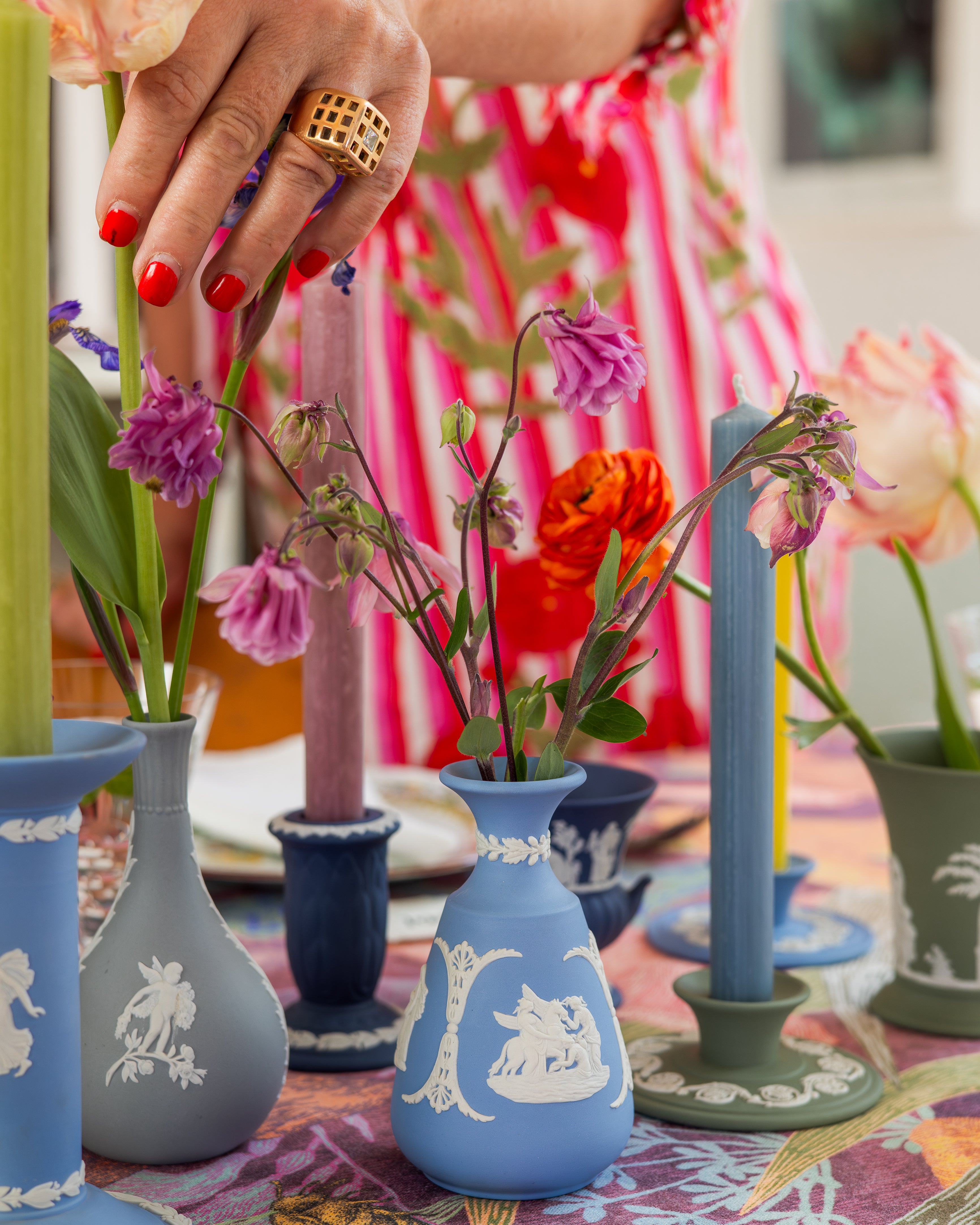 Wedgewood Blue Aura & Chariot Jasperware Bud Vase