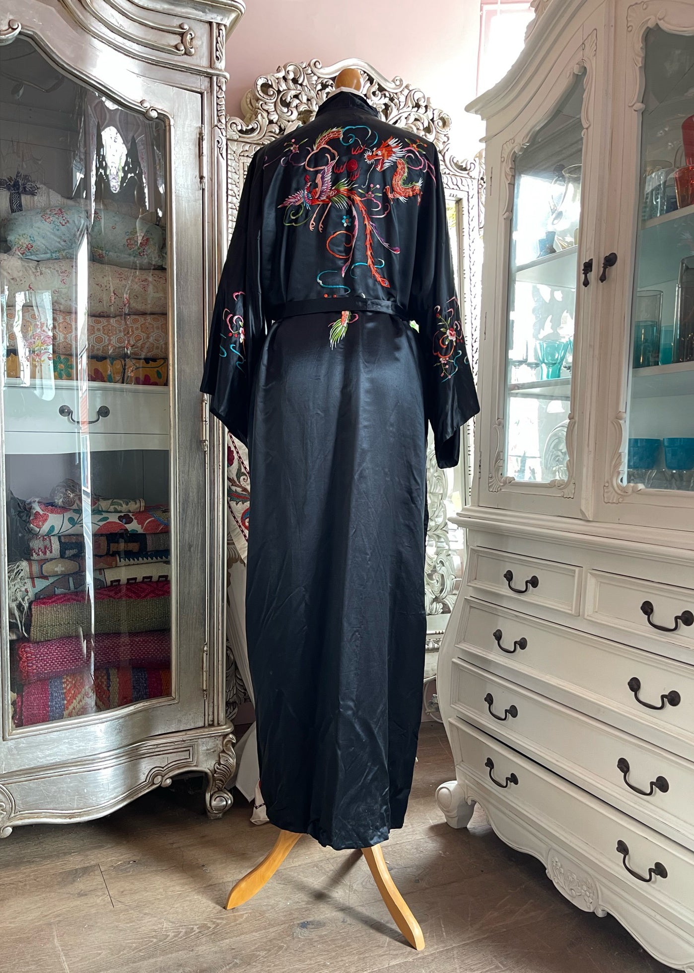 Vintage Chinese Dragon Silk Kimono