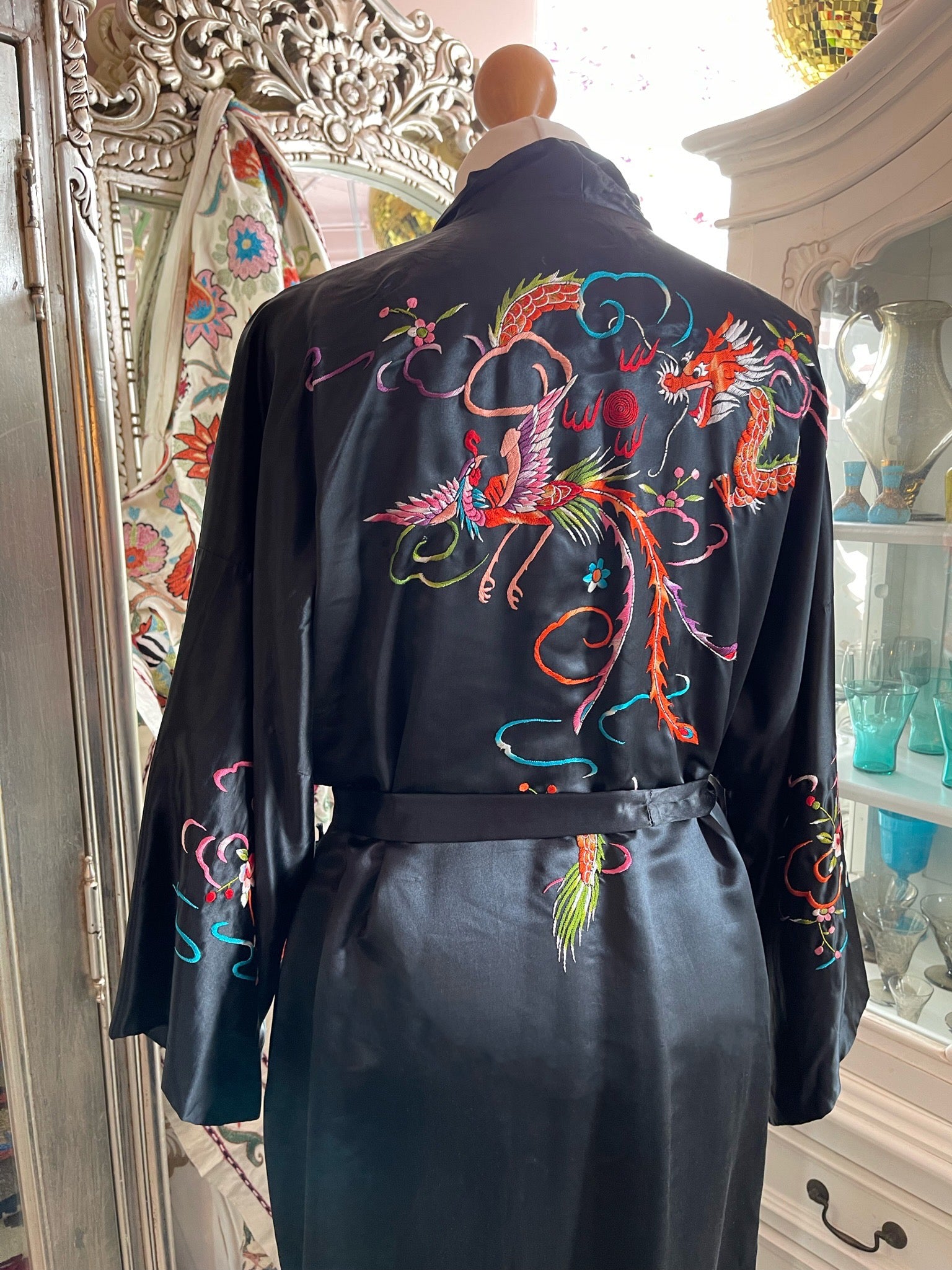 Vintage Chinese Dragon Silk Kimono