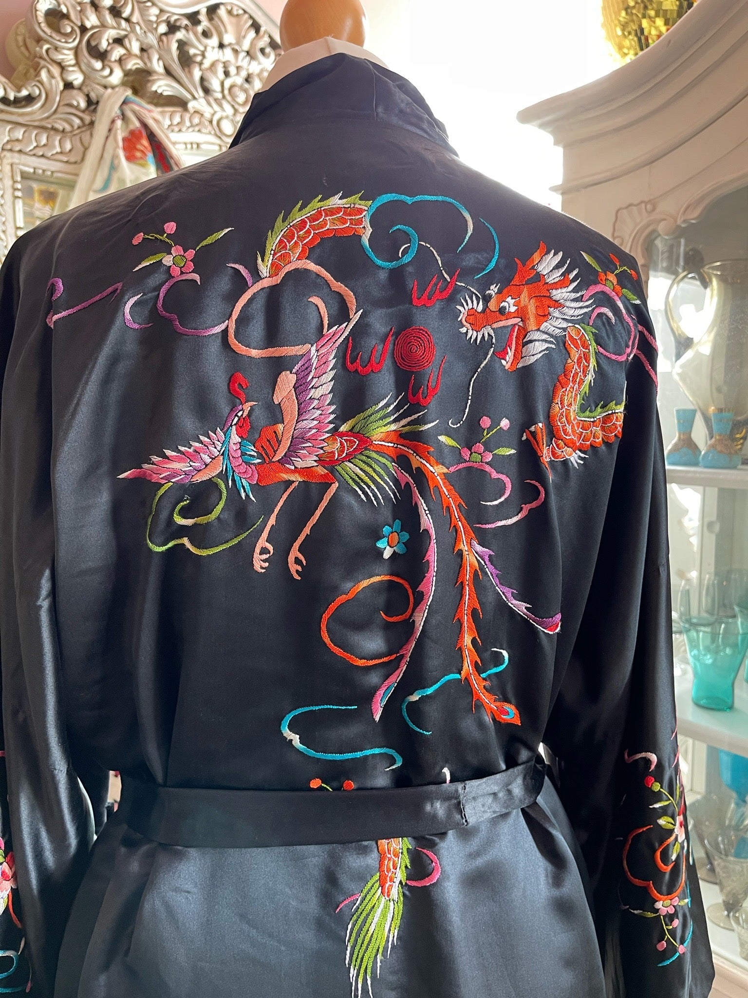 Vintage Chinese Dragon Silk Kimono