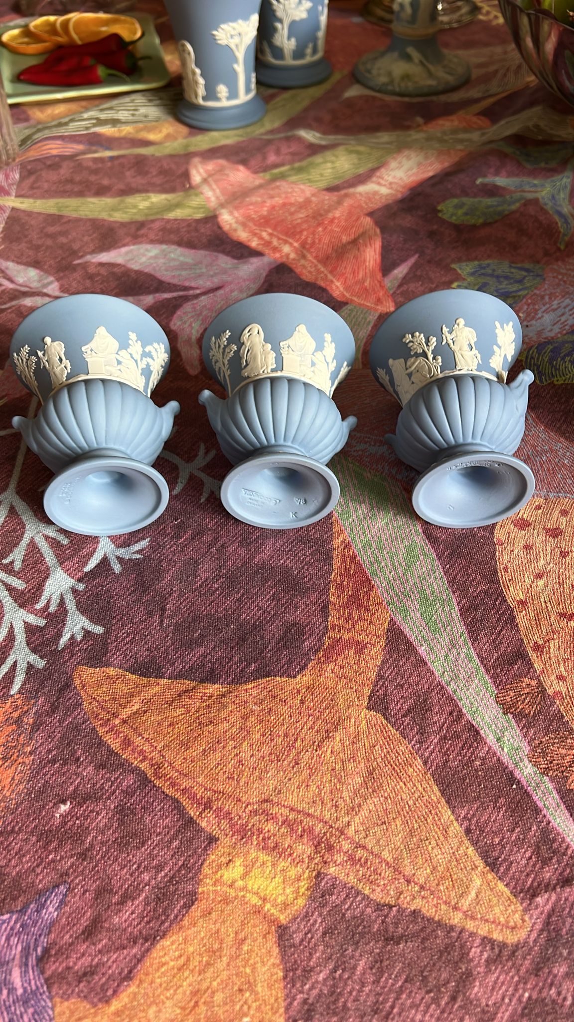 Wedgewood Blue Jasperware Grecian Urn Vase