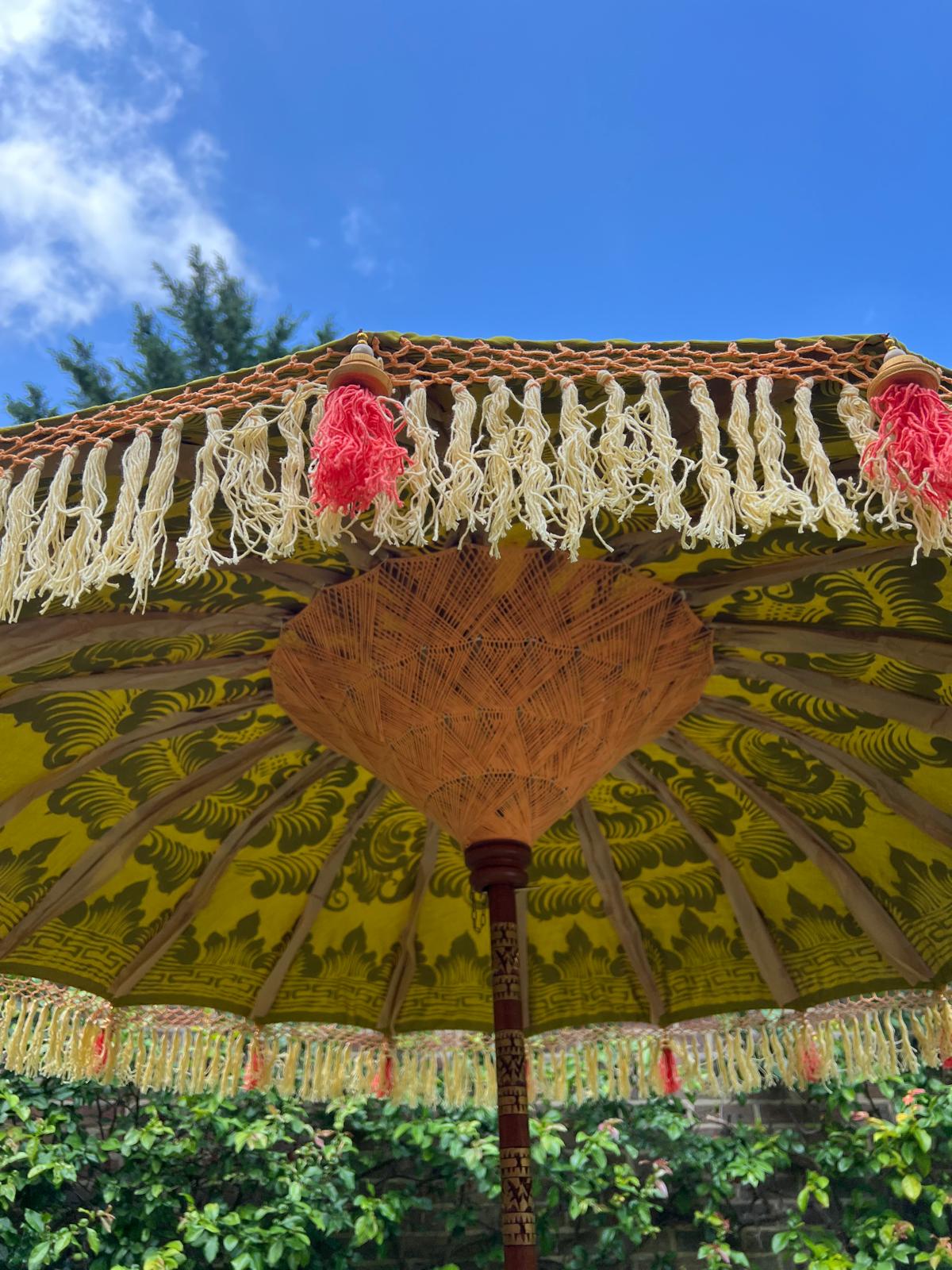 Wolfie Round Bamboo Parasol - 2m