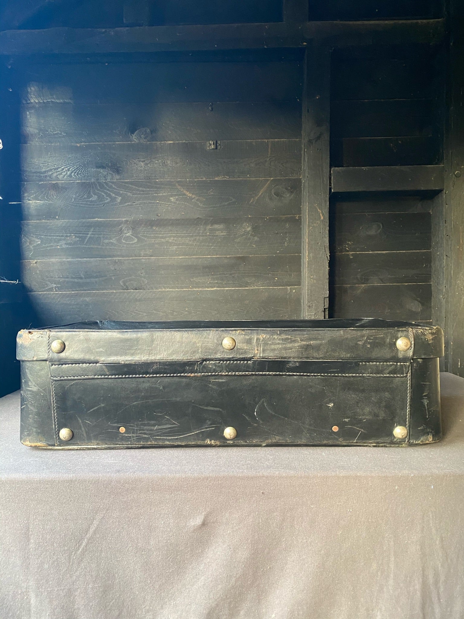 Vintage Medium Harrods Leather Suitcase