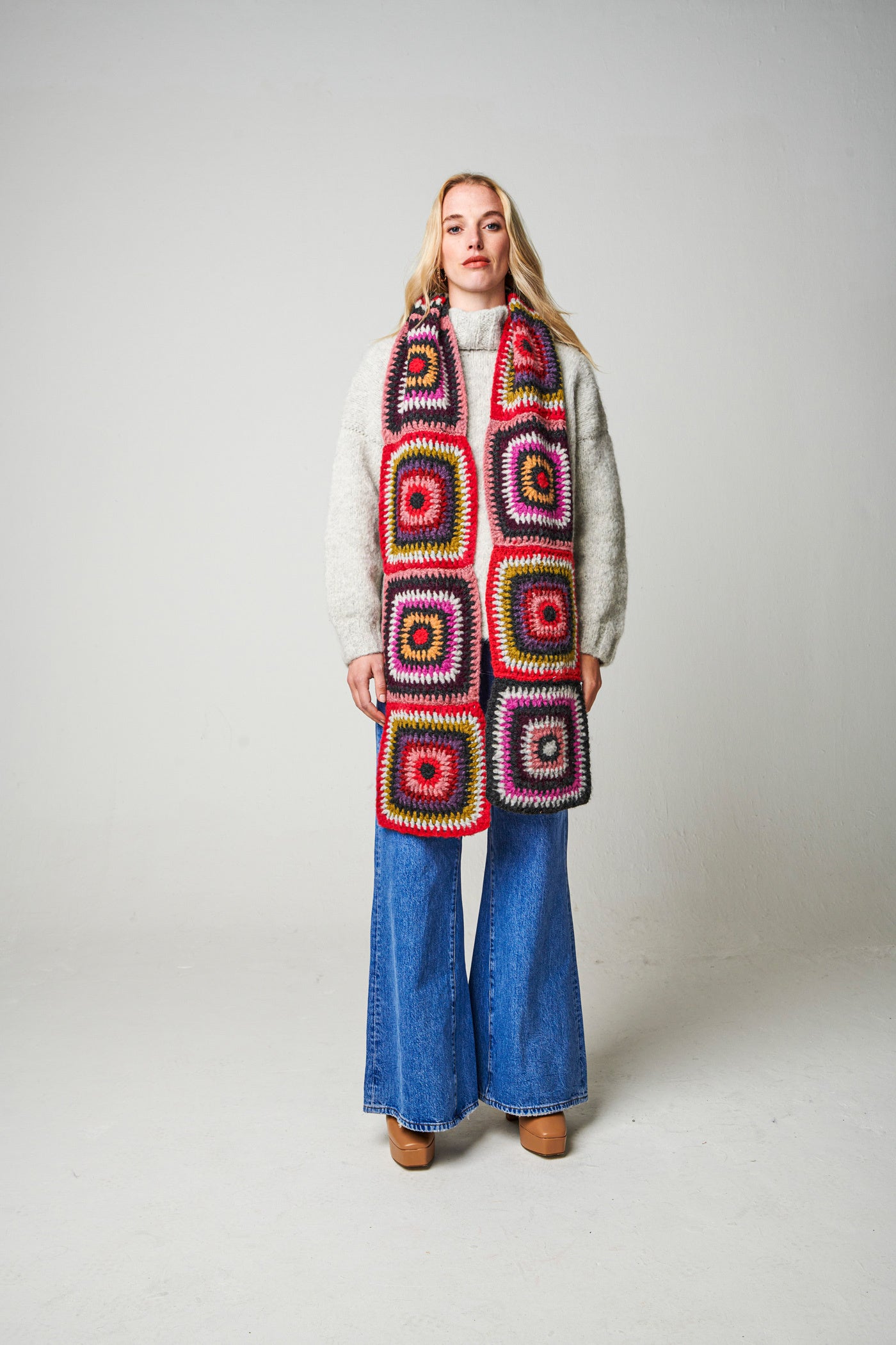 Crochet Alpaca Wool Scarf